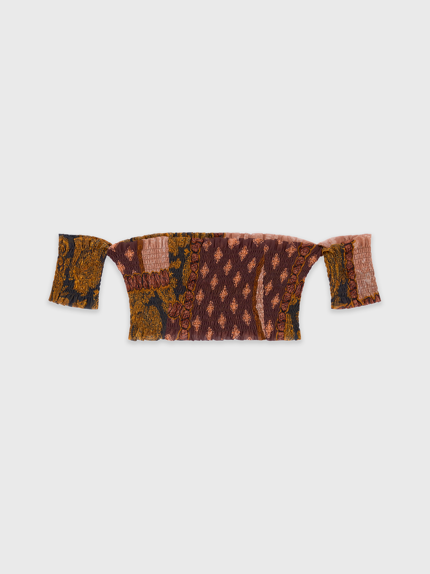 Brown Estrellitas Ruched Crop Top