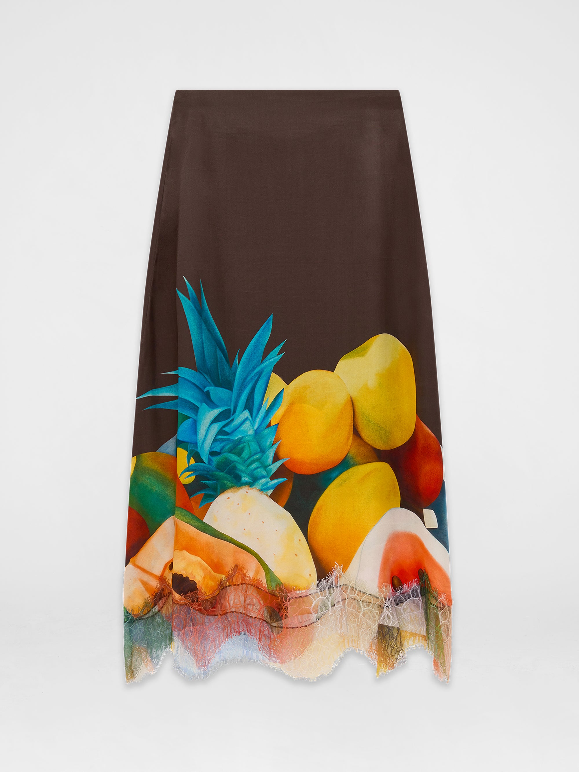 Brown Salpicon Silk Skirt