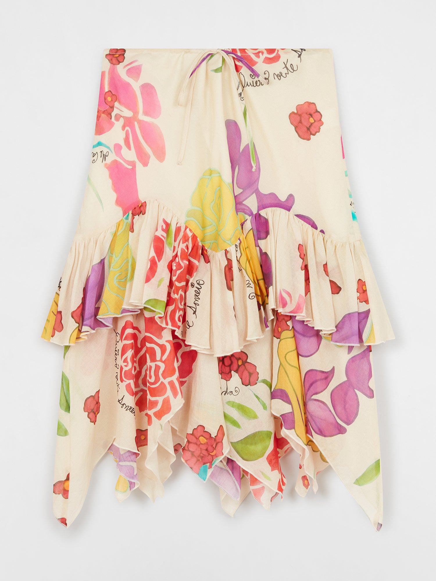 Flores Cotton Midi Skirt