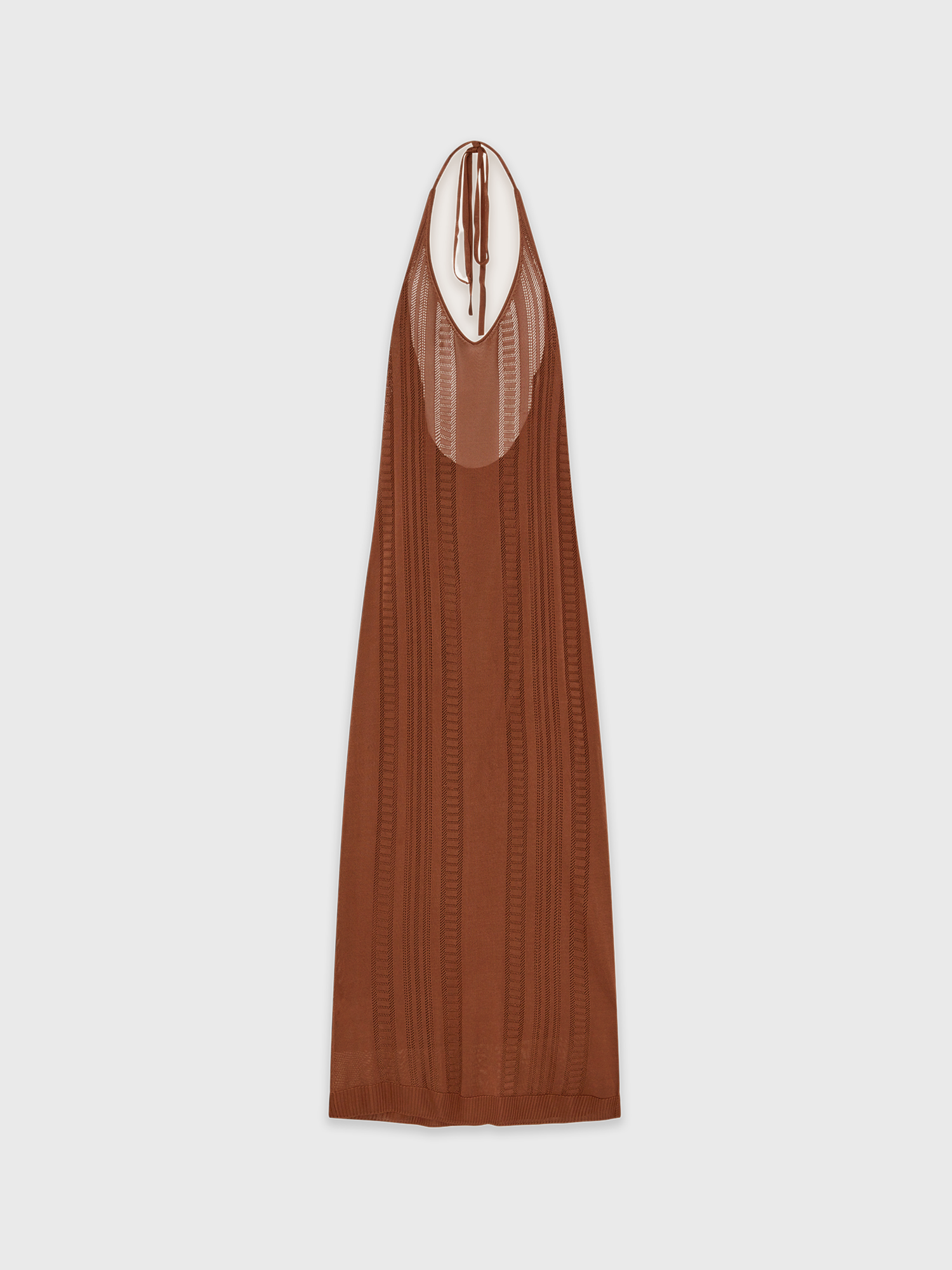 Brown Guayabera Long Dress