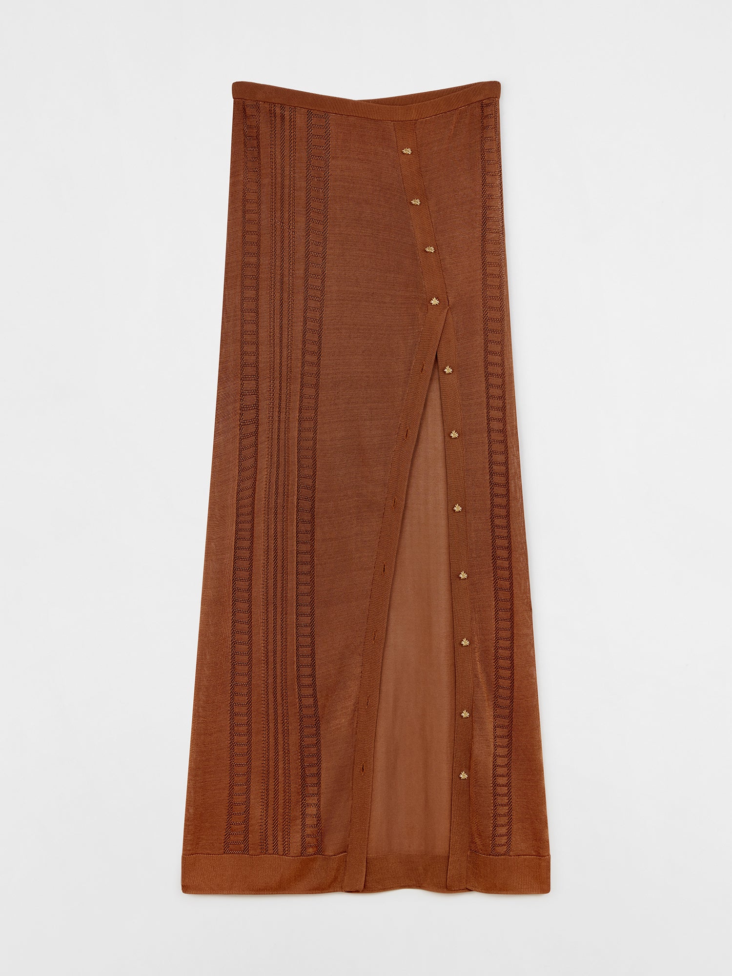 Guayabera Brown Knit Long Skirt