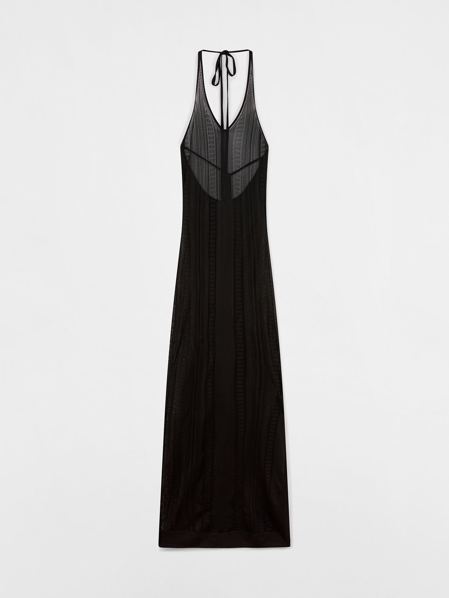 Guayabera Black Knit Long Dress