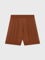 Brown Guayabera Knit Shorts