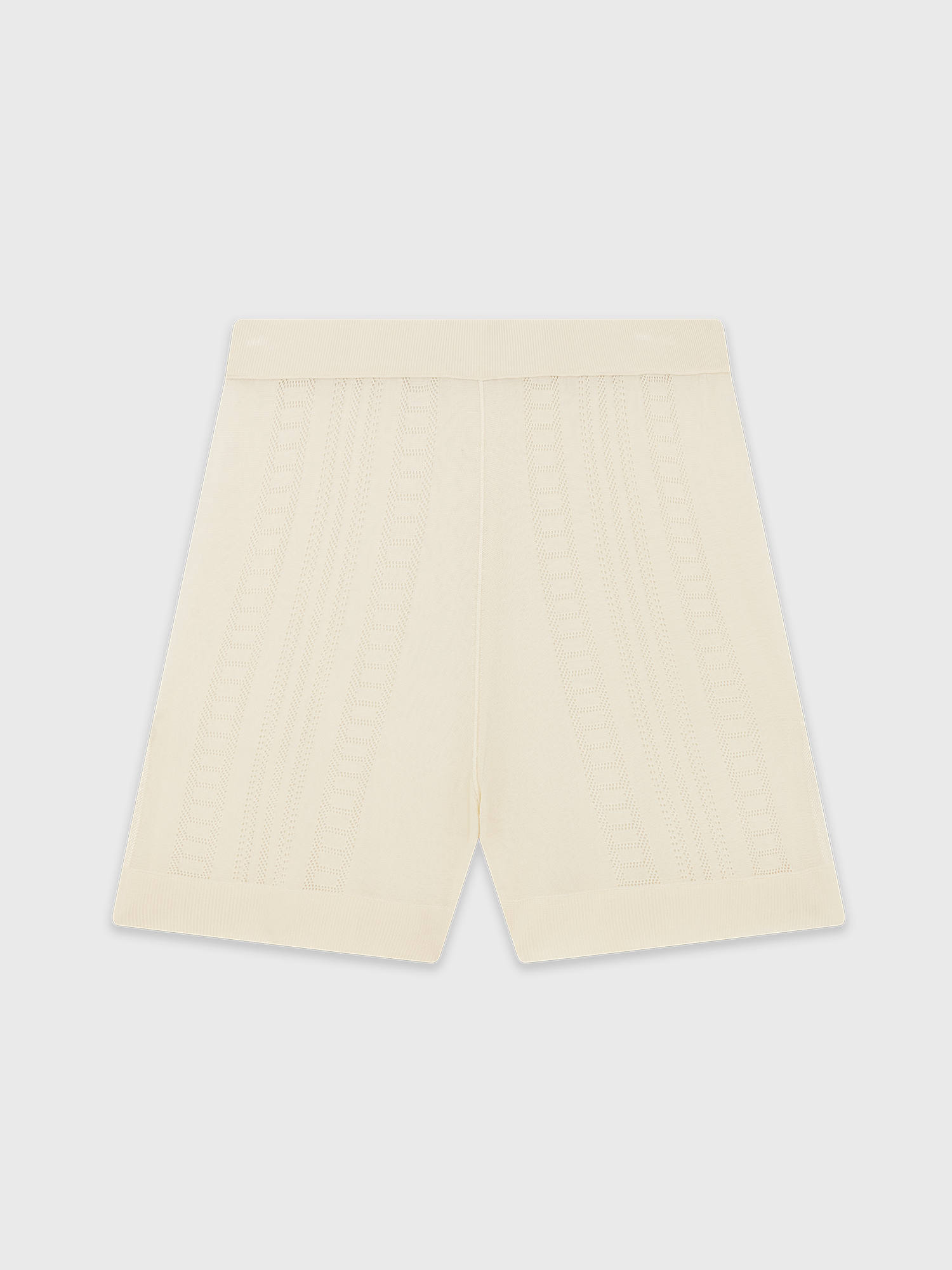 Cream Guayabera Knit Shorts
