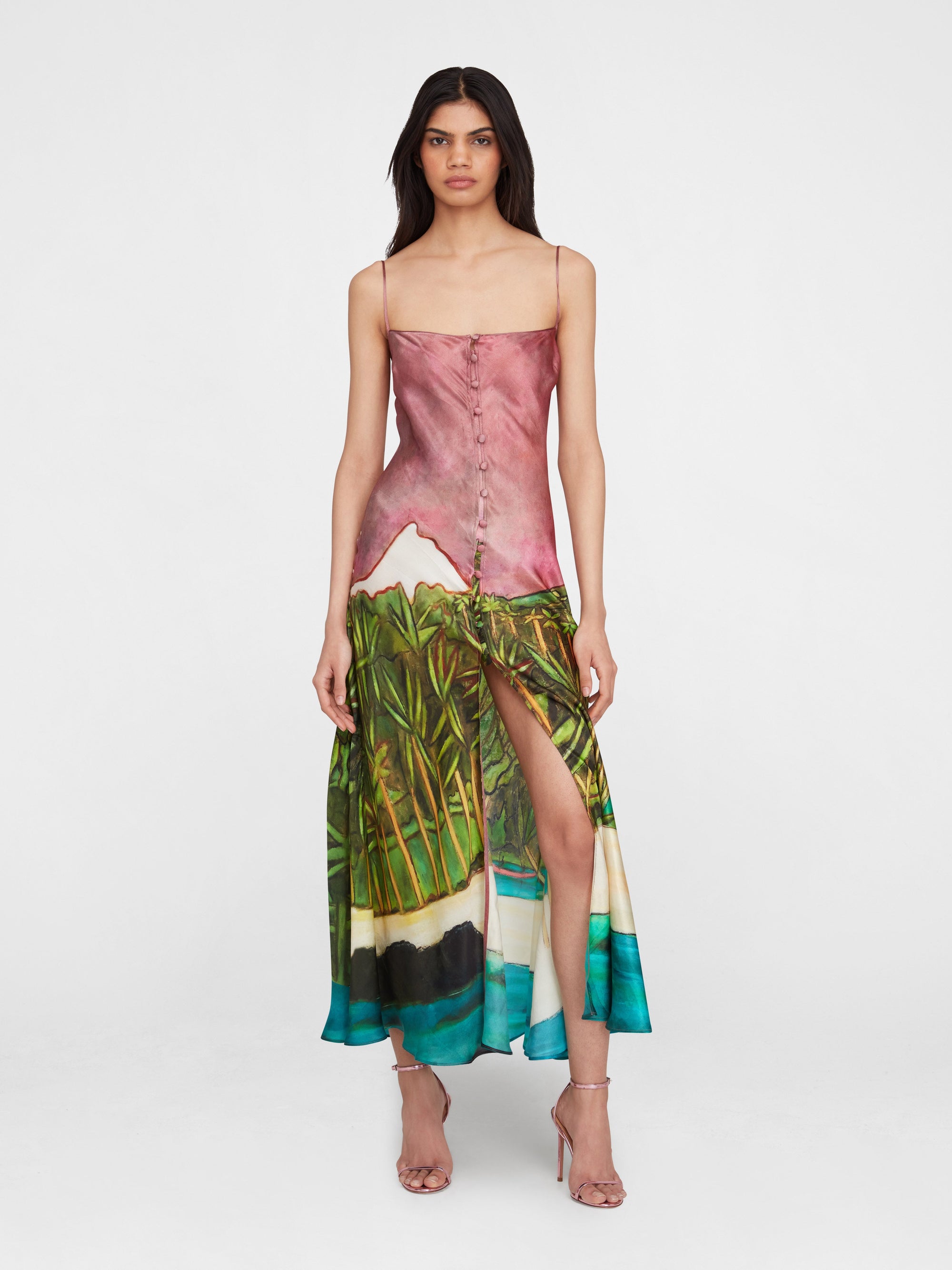 La Sierra Silk Midi Dress