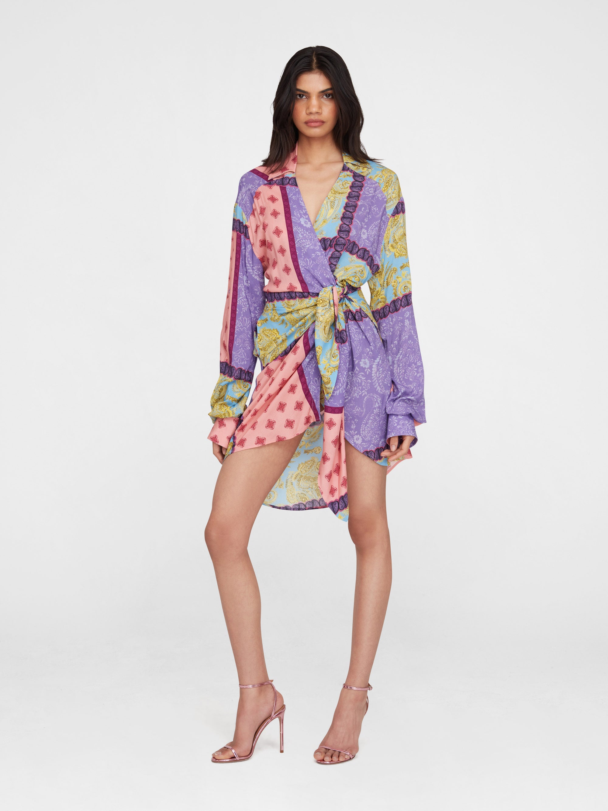 Paisley Wrap Mini Dress