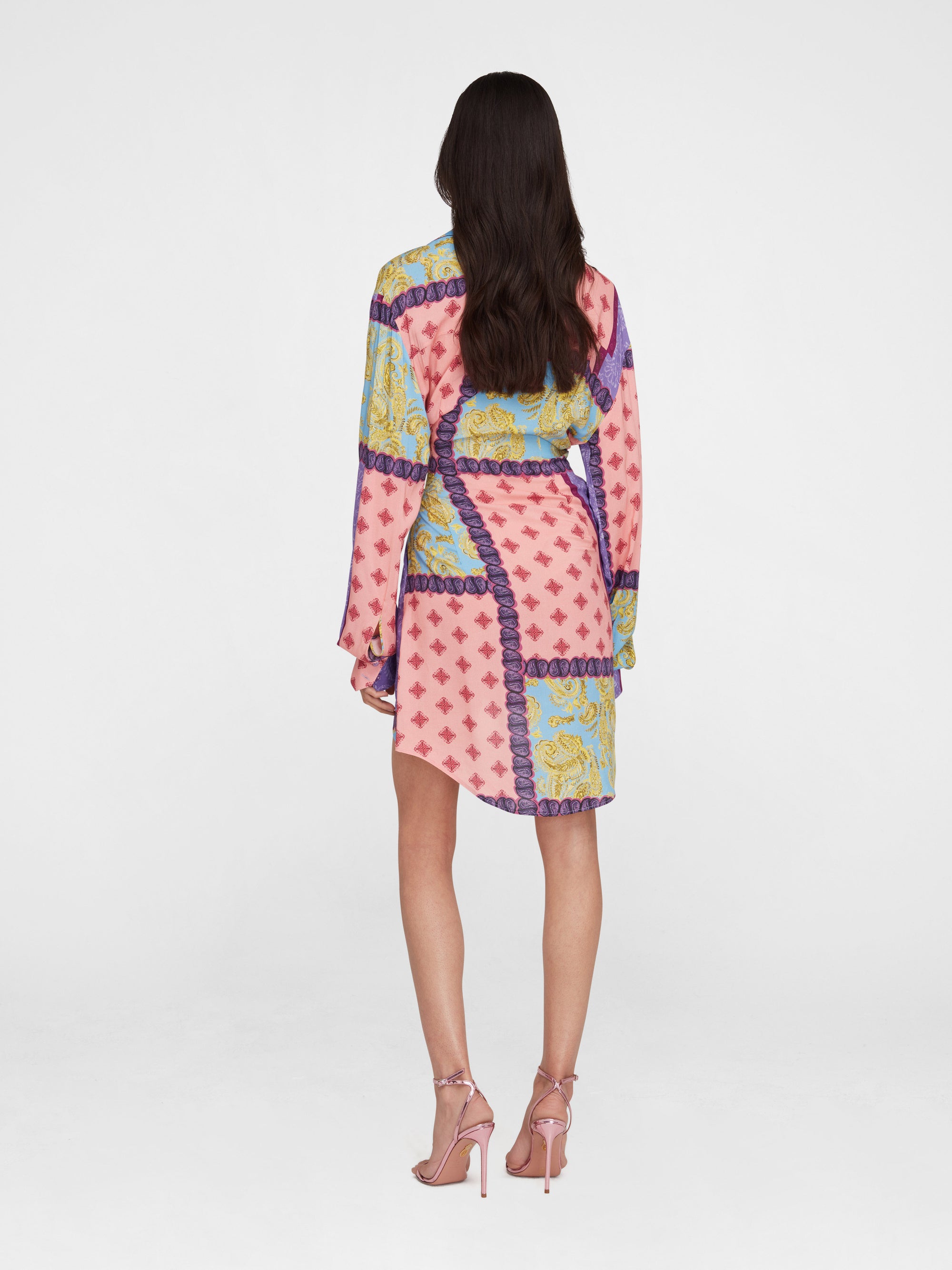 Paisley Wrap Mini Dress
