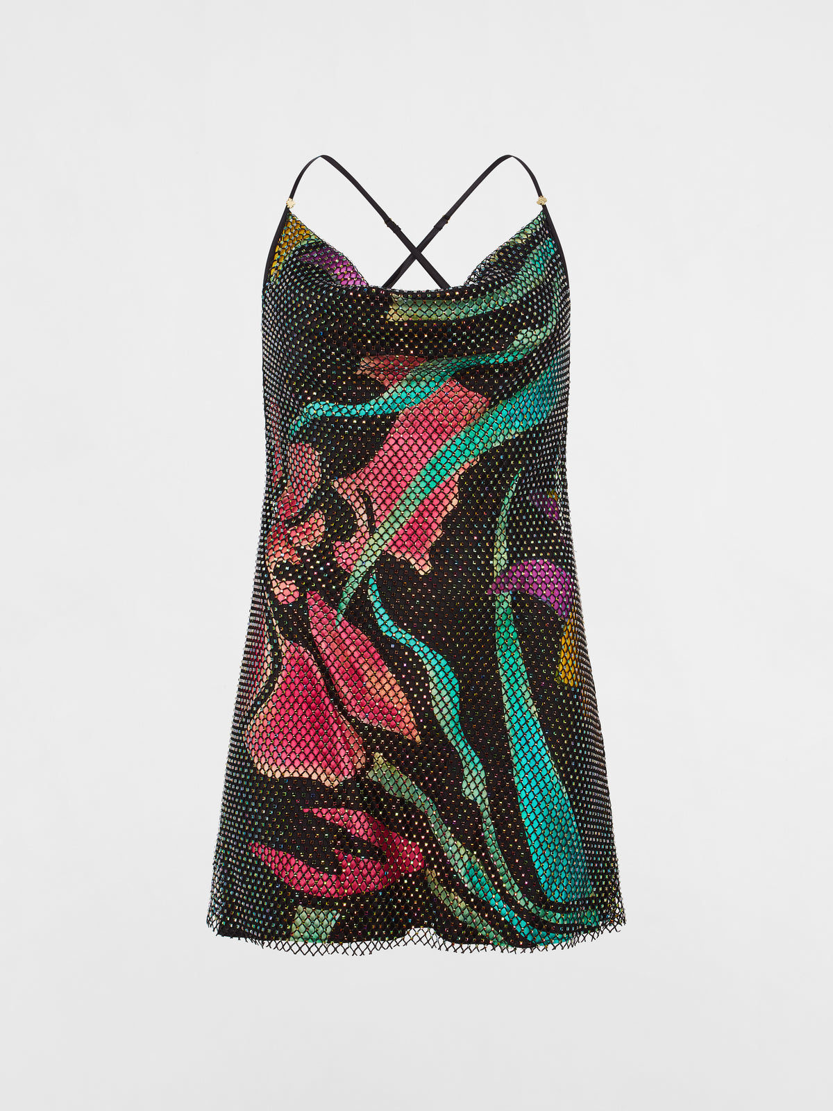 Betty Crystal Embellished Silk Mini Dress