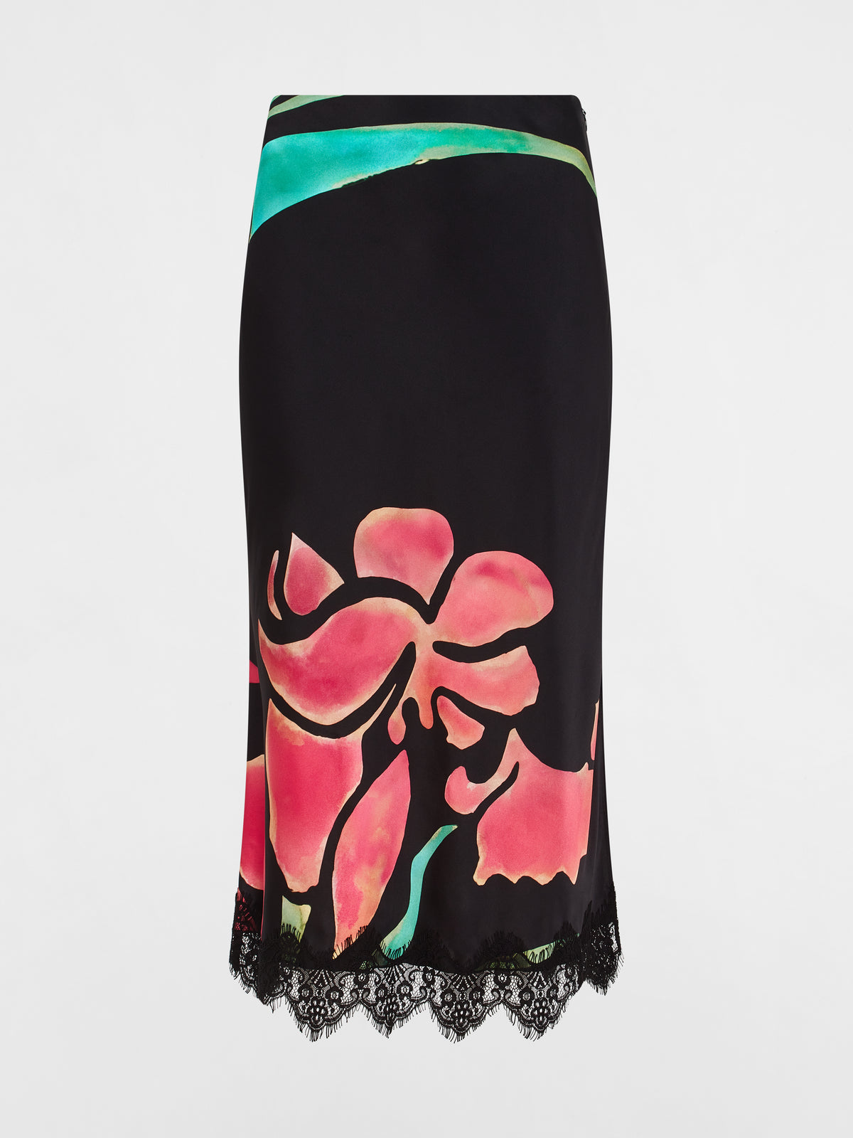 Betty Silk Satin Midi Skirt