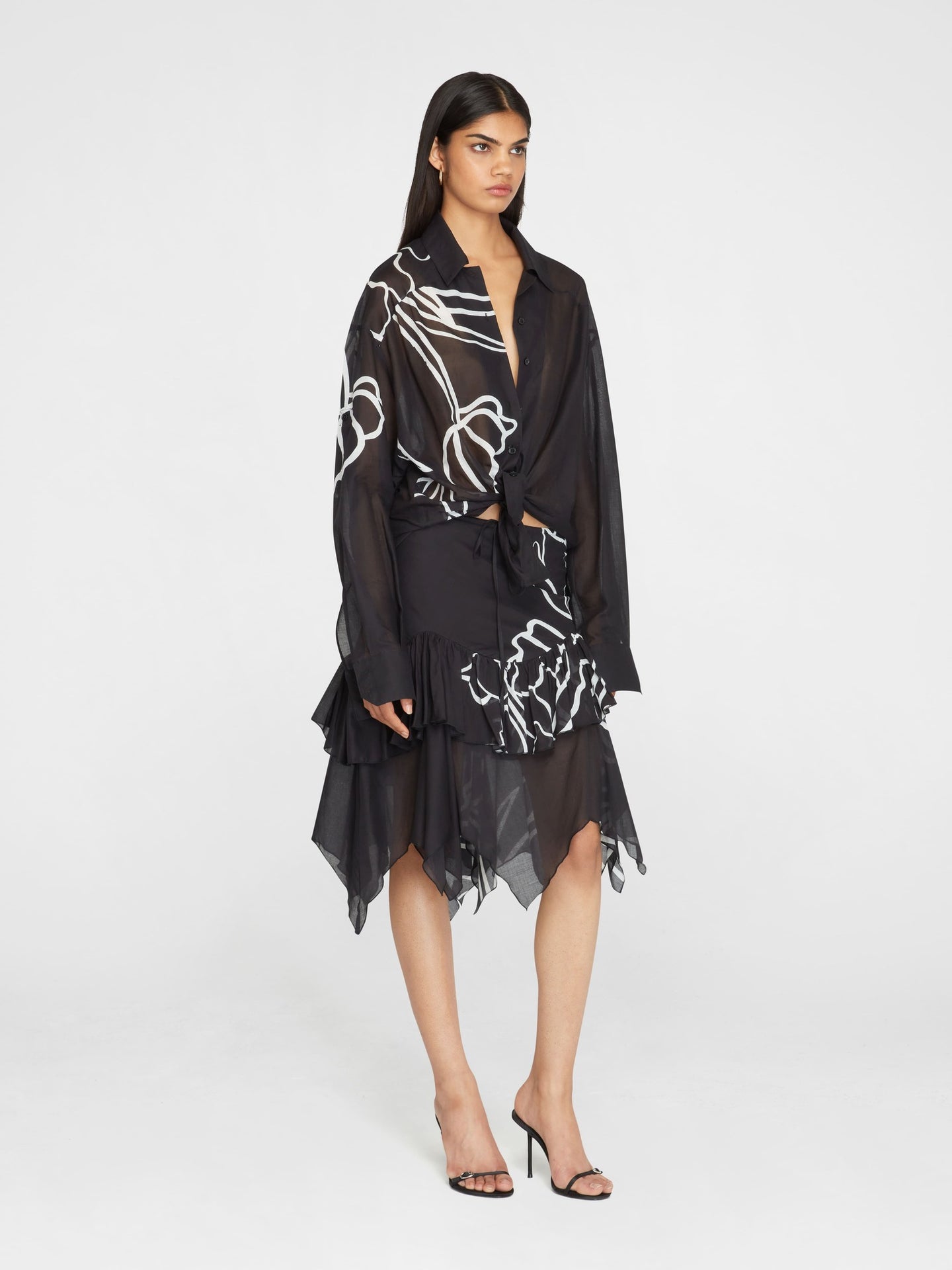 Tulipanes Cotton Midi Skirt