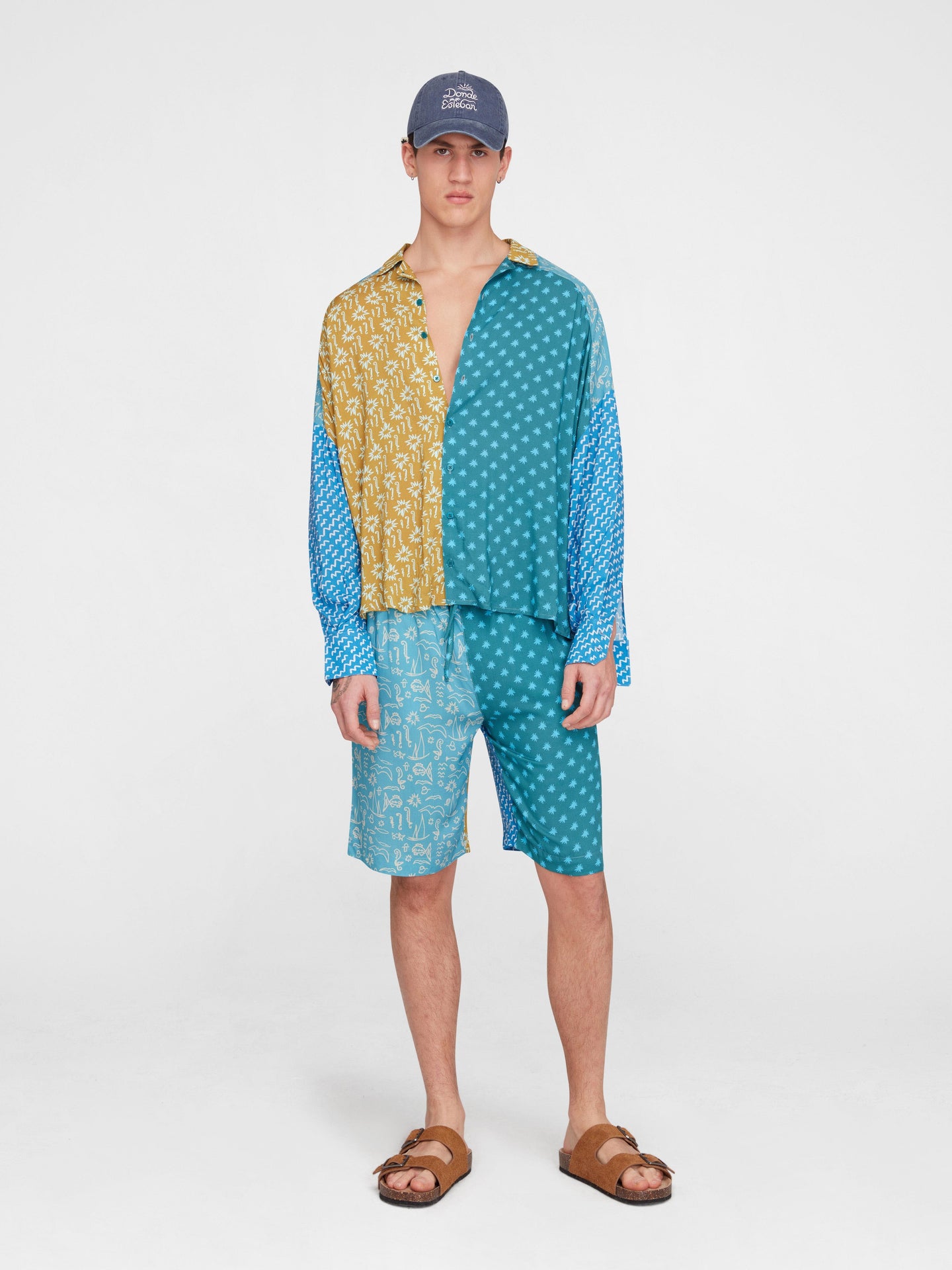 Blue Estrellitas Long Shorts