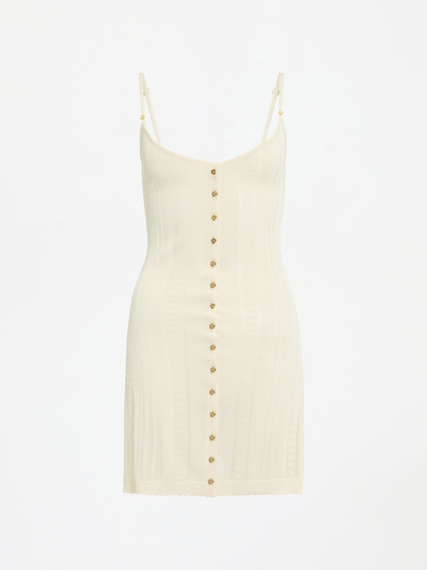 Cream Guayabera Mini Dress