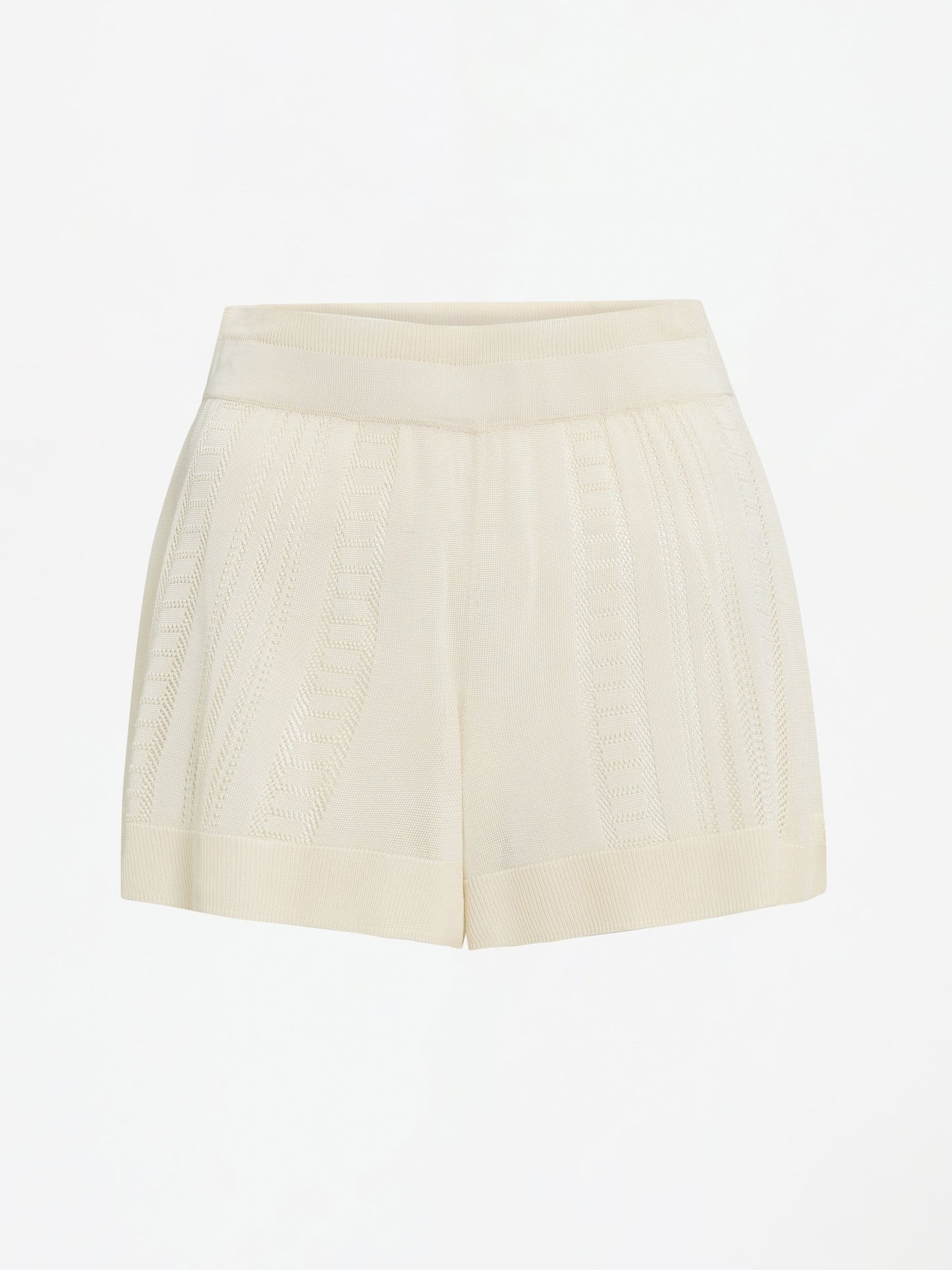 Cream Guayabera Shorts