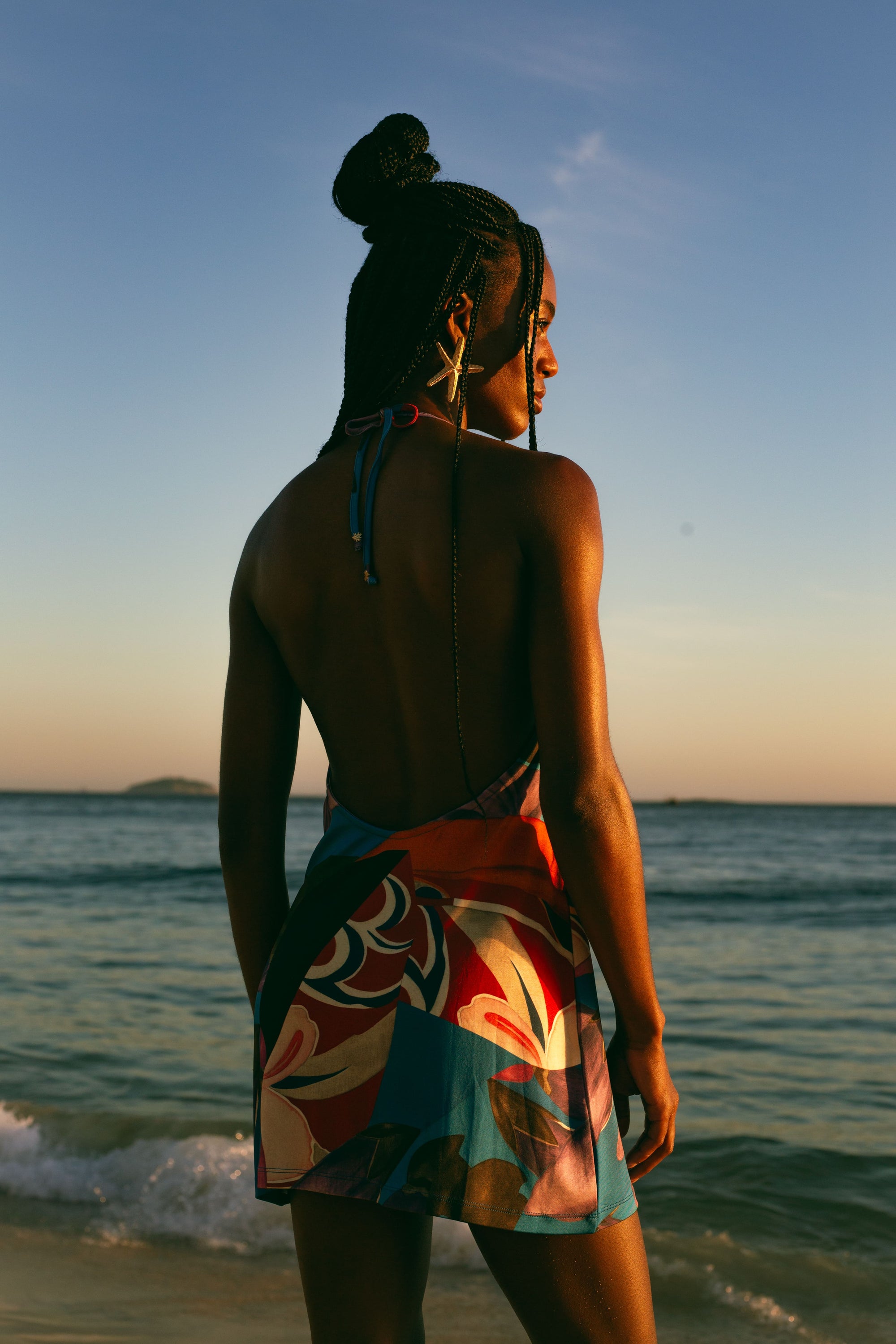 Palenque Flores Jersey Mini Dress