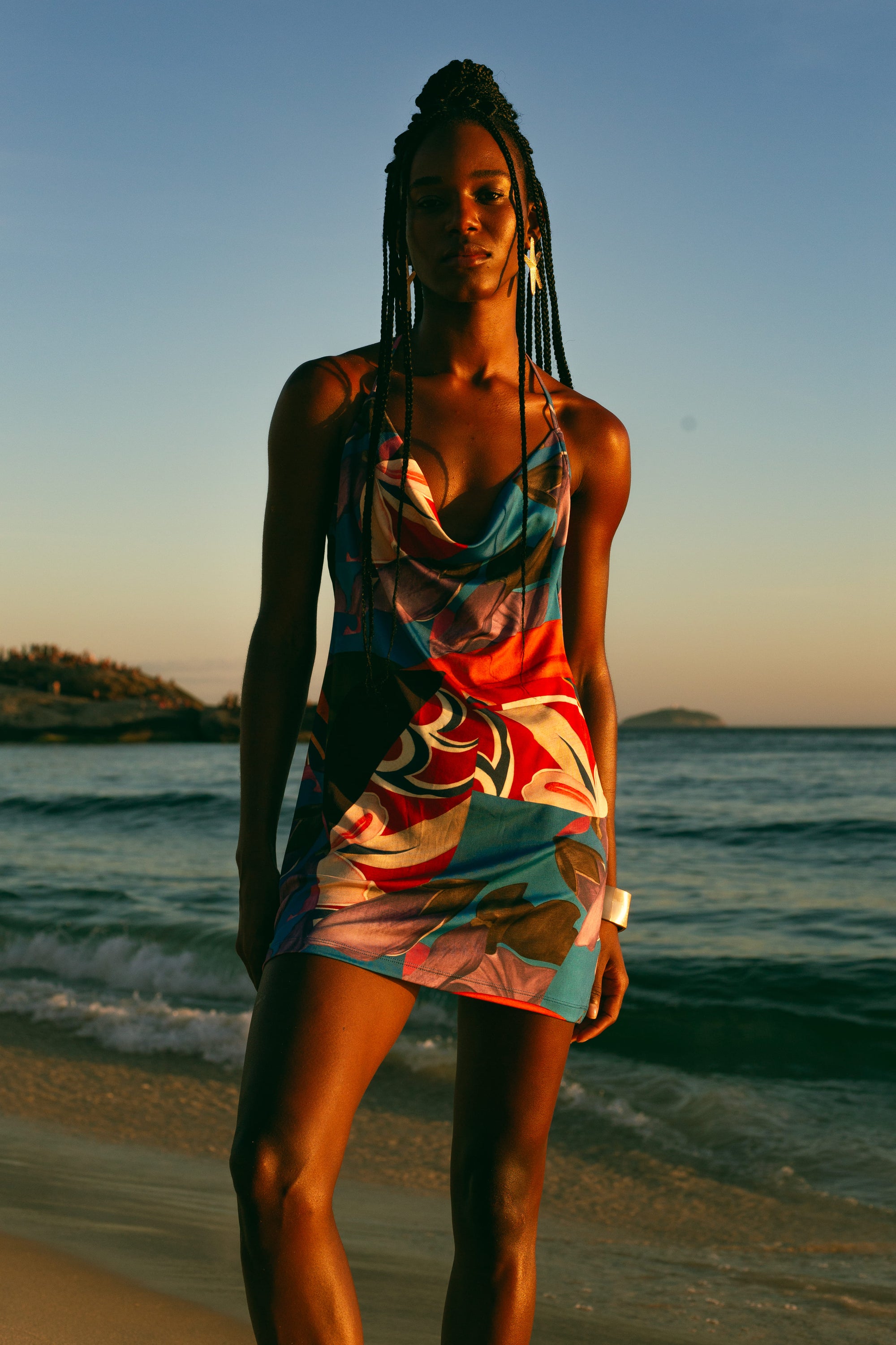 Palenque Flores Jersey Mini Dress