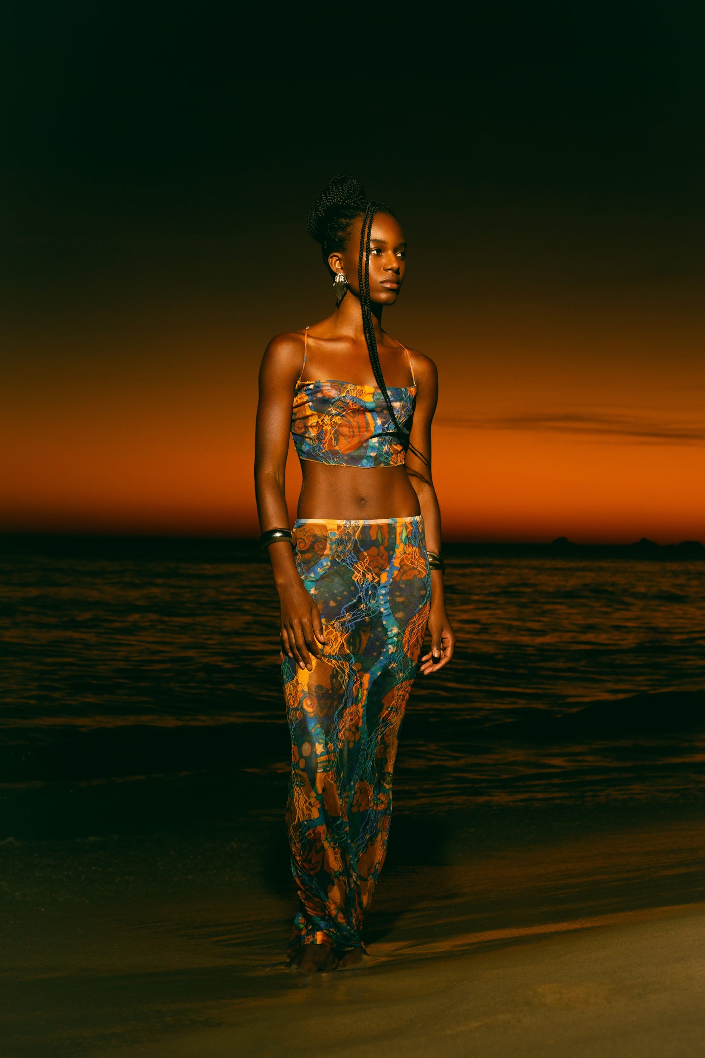 El Beso Mesh Lace Skirt