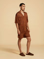 Brown Guayabera Short Sleeve Shirt