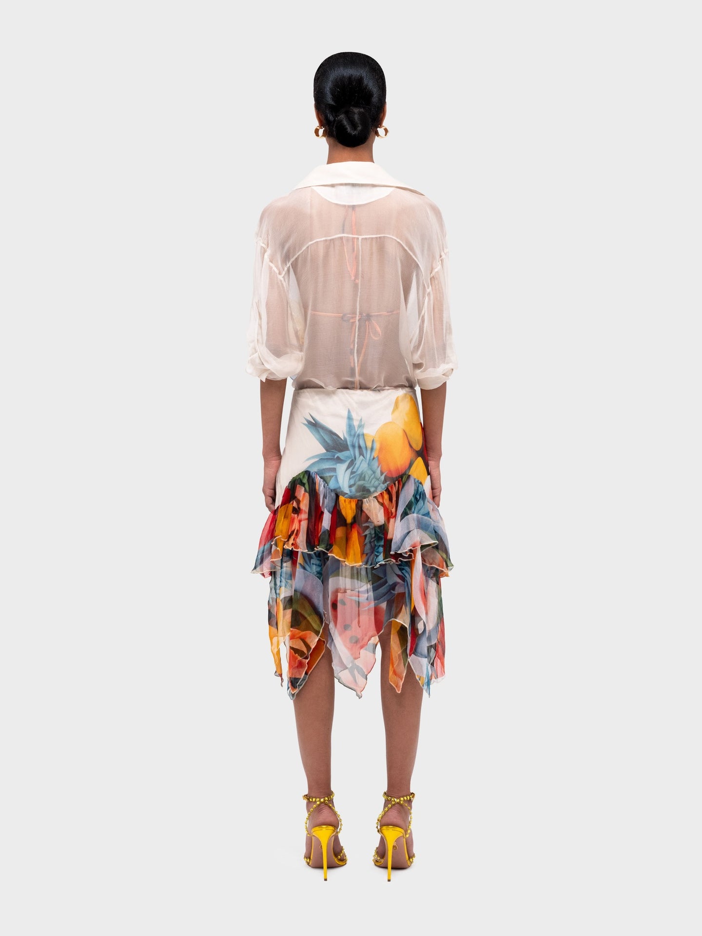 Salpicon Silk Midi Skirt