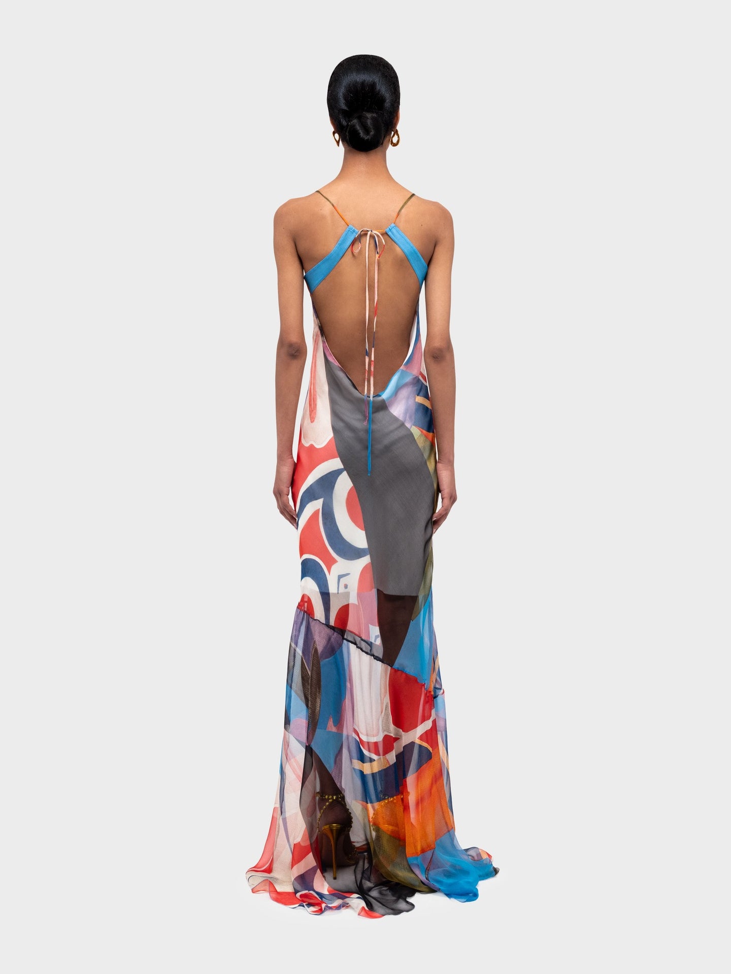 Palenque Flores Silk Long Dress
