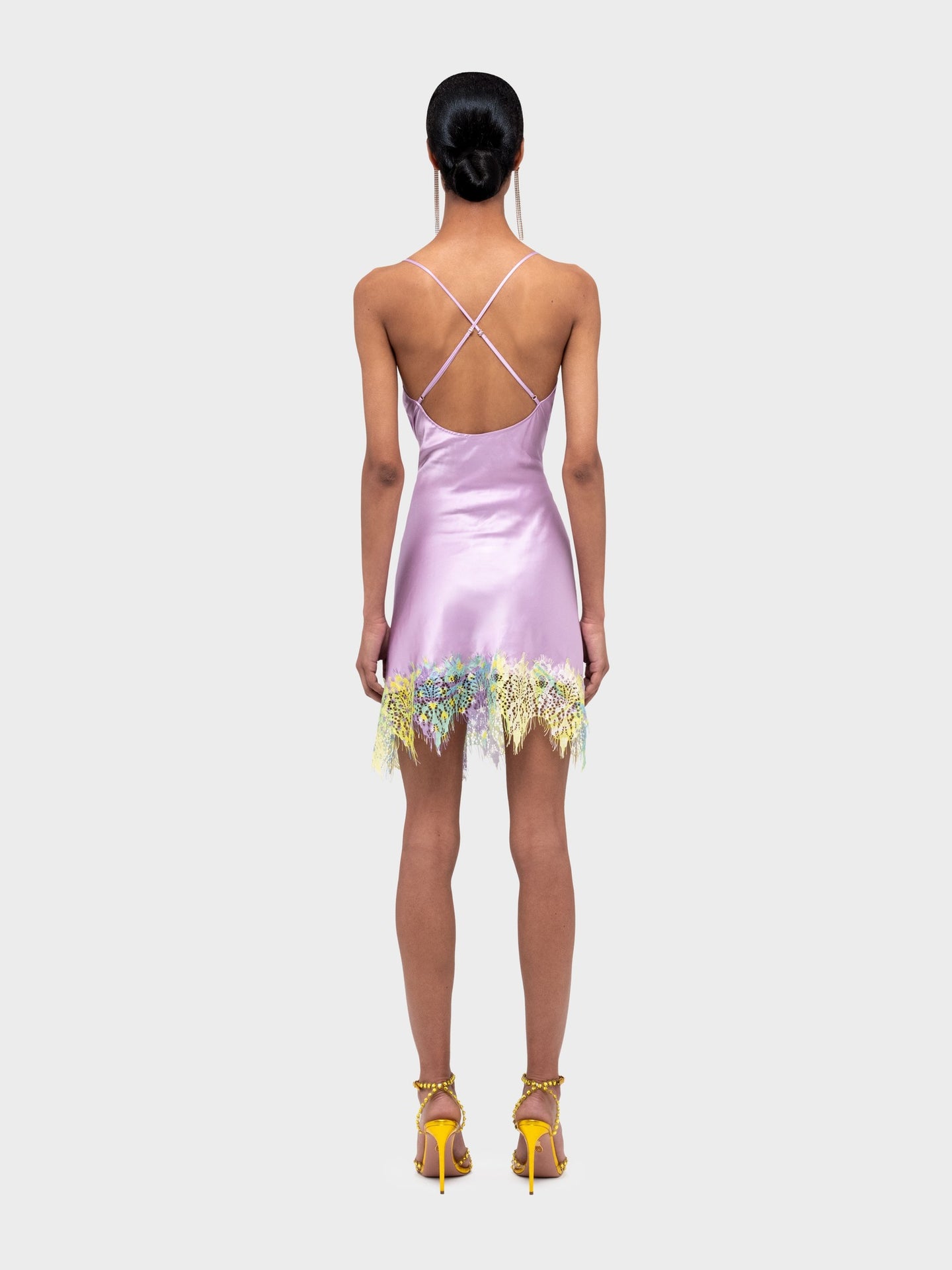 Lila Silk Lace Mini Dress