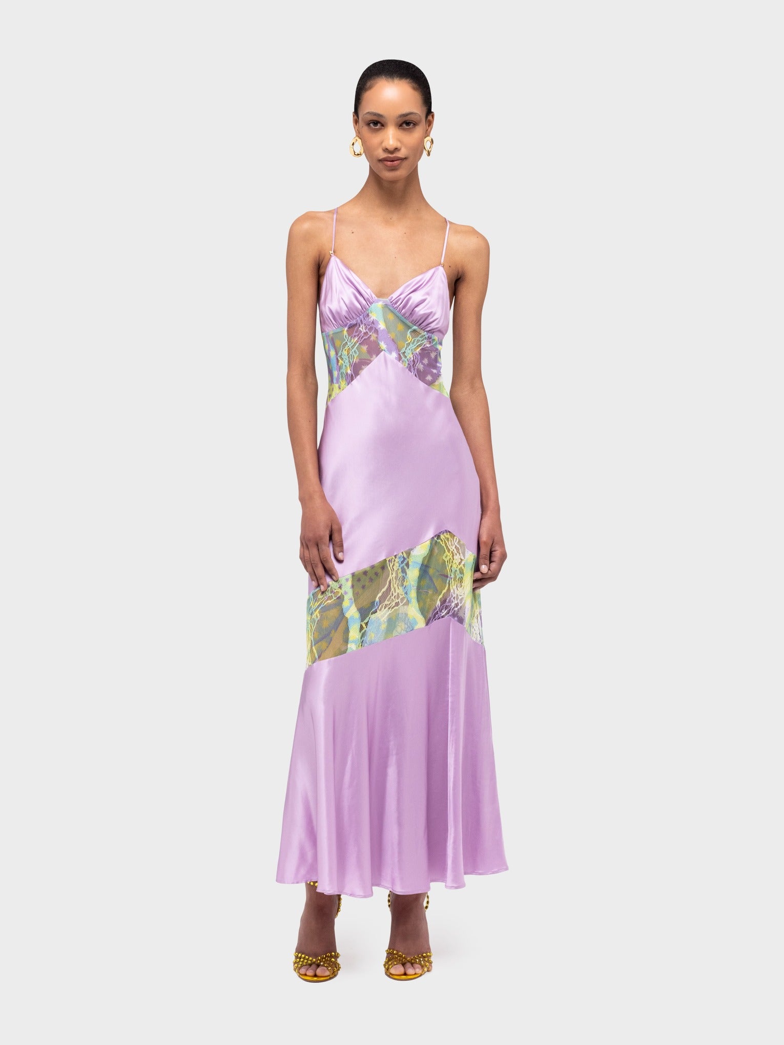 Lila Salpicon Color Block Midi Dress