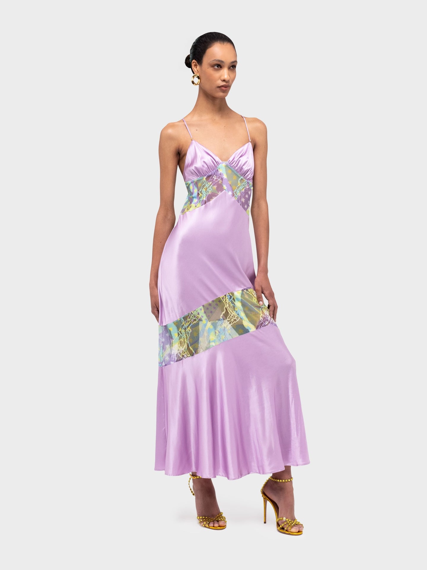 Lila Silk Lace Dress