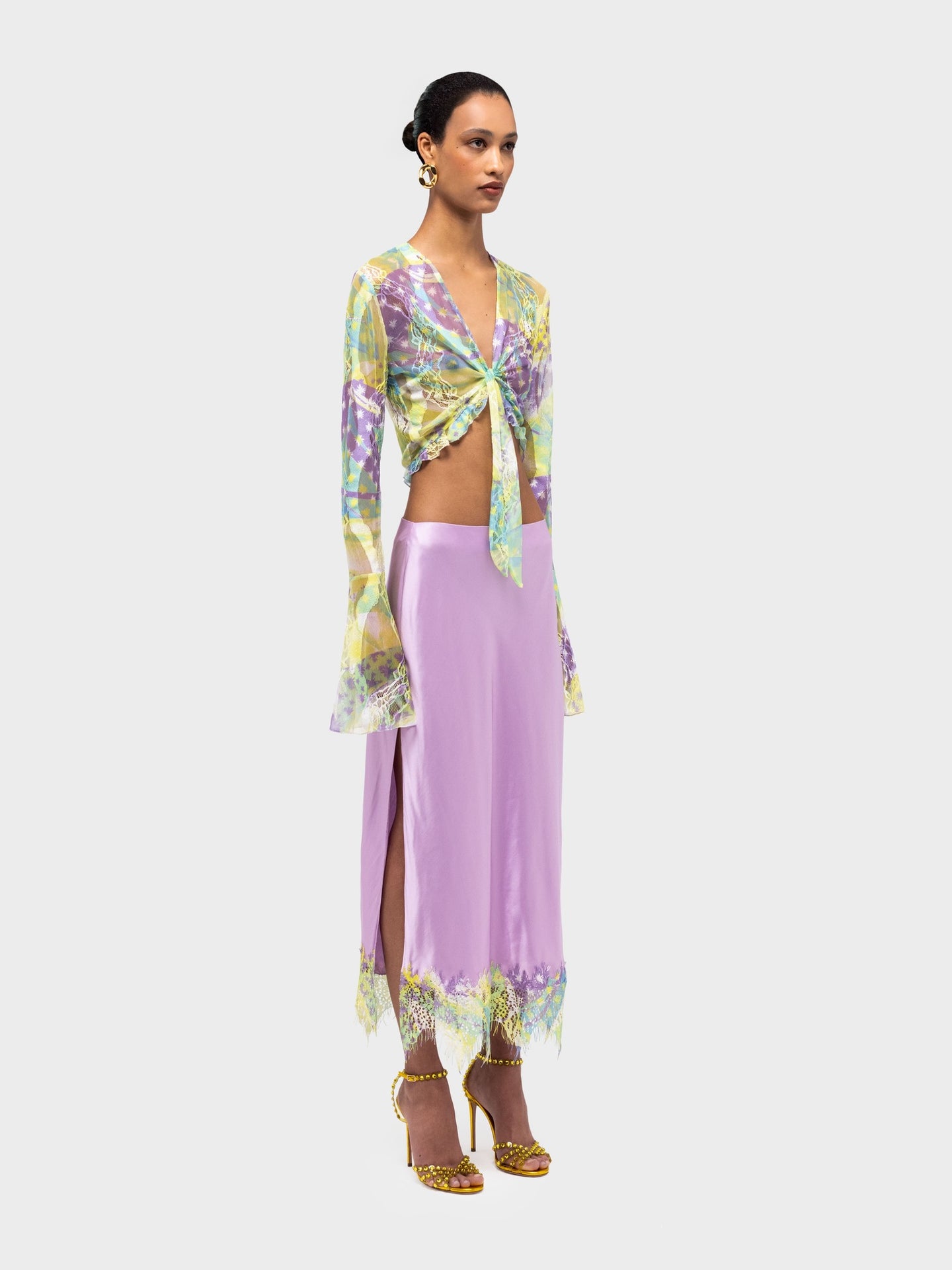 Lila Silk Lace Skirt