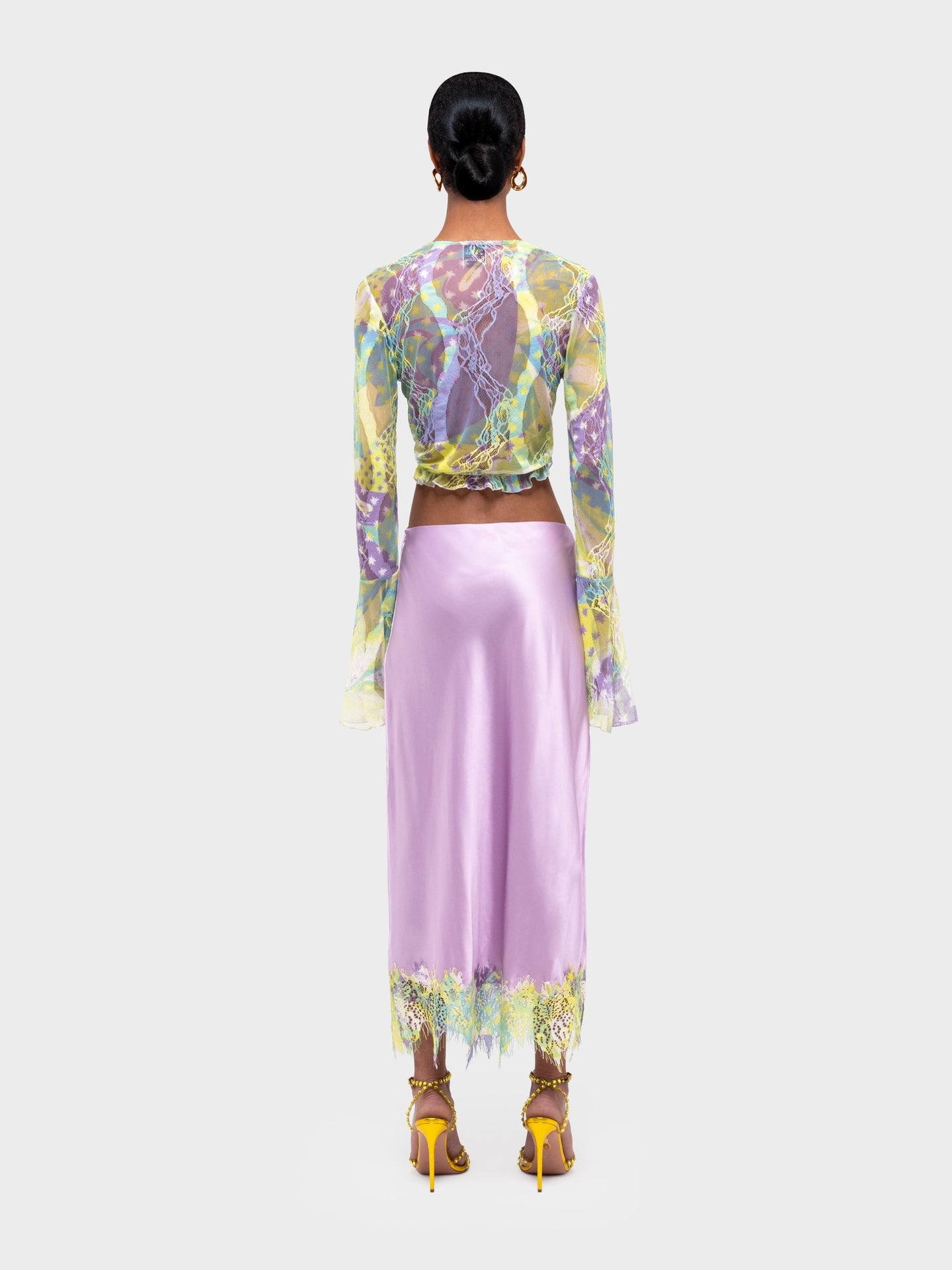 Lila Silk Lace Skirt