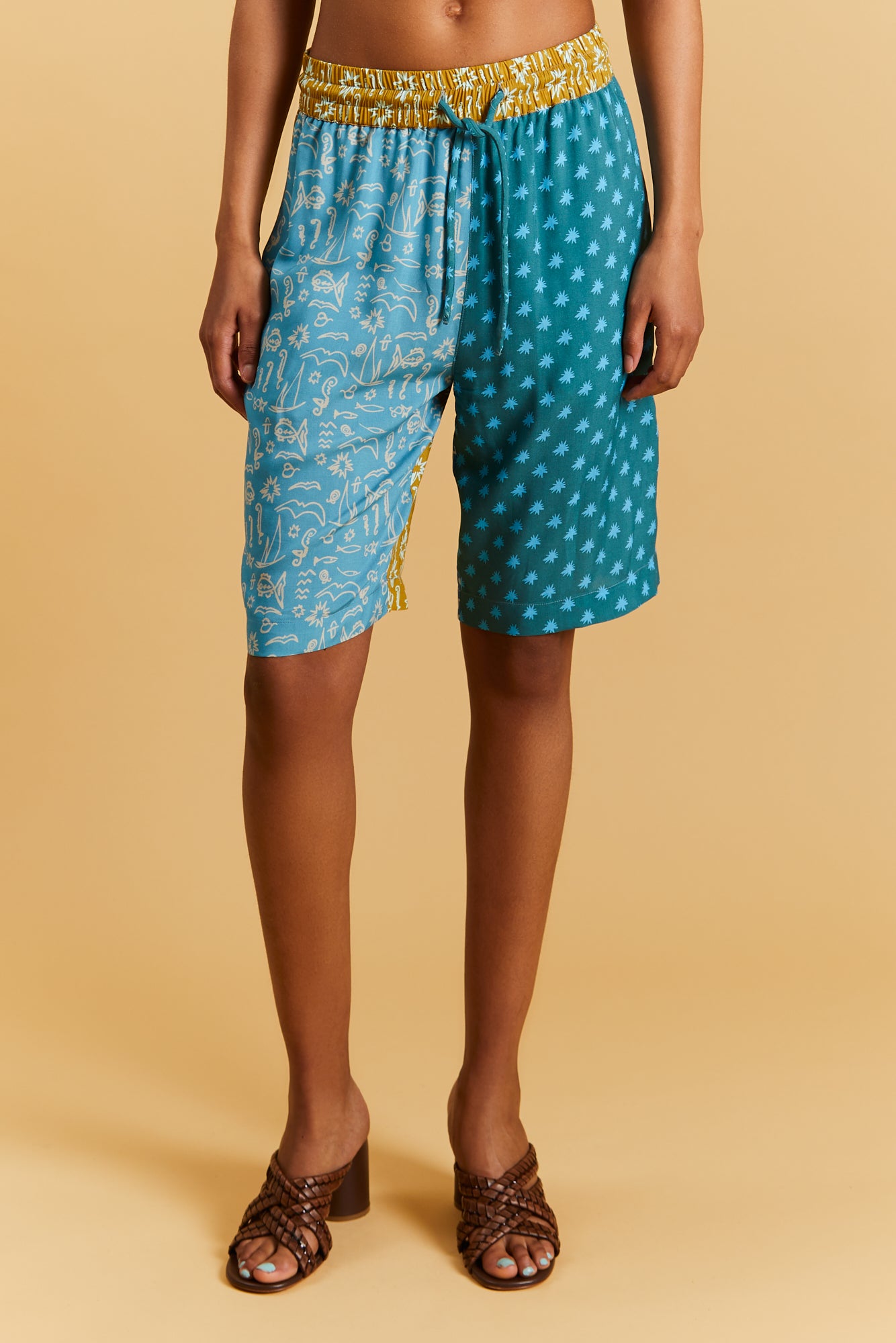 Blue Estrellitas Long Shorts