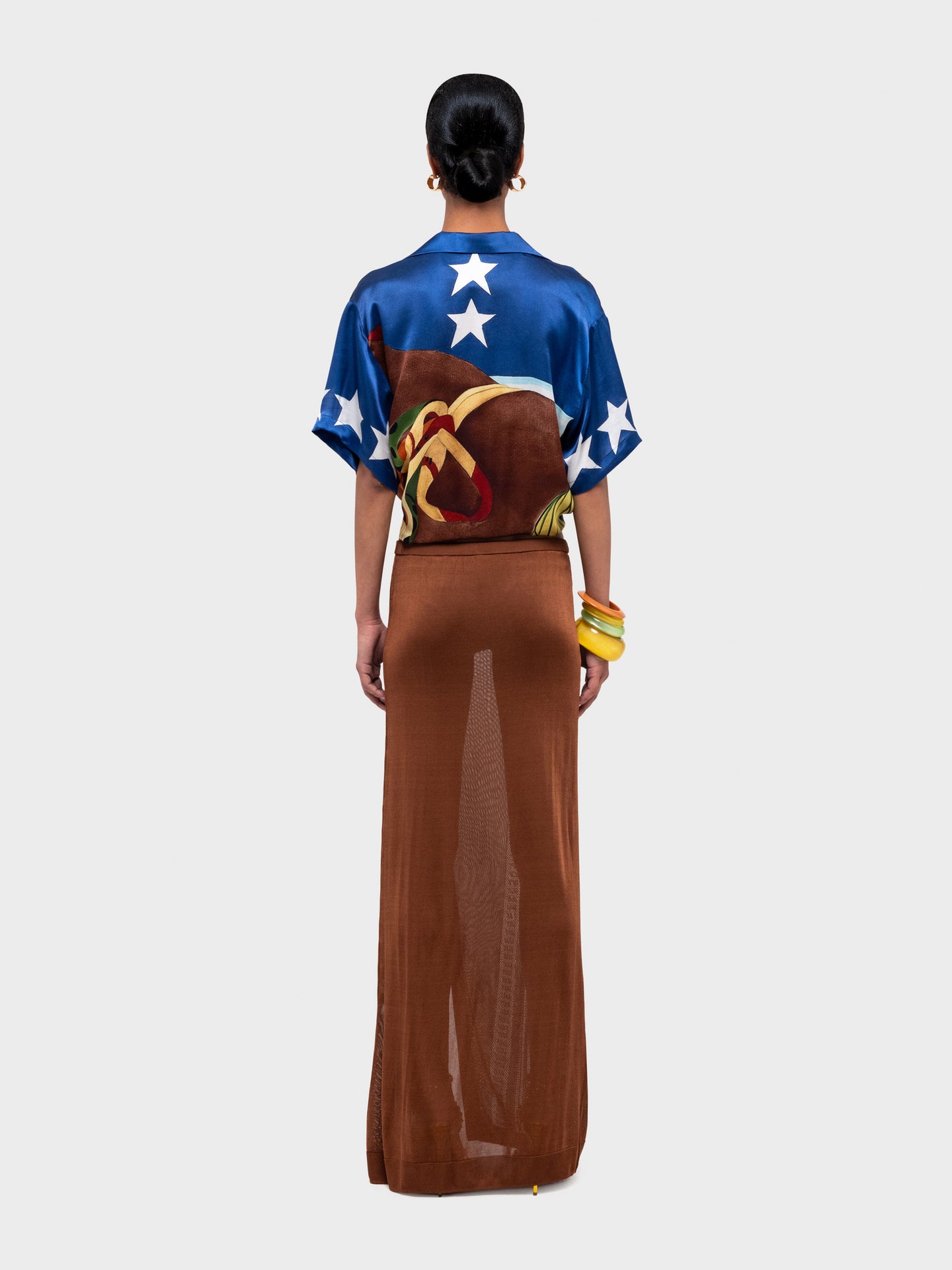 Palenque Short Sleeve Silk Satin Shirt