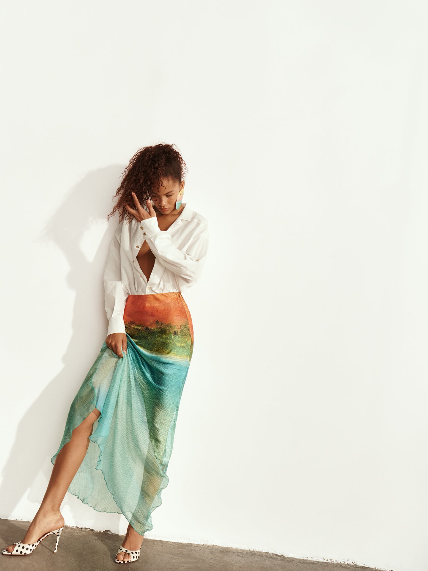 Formentera Silk Long Skirt
