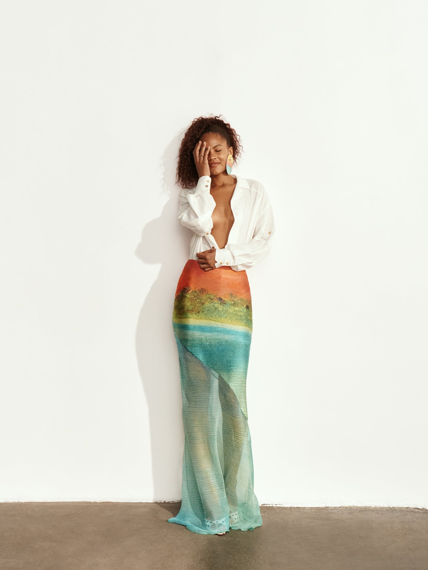 Formentera Silk Long Skirt