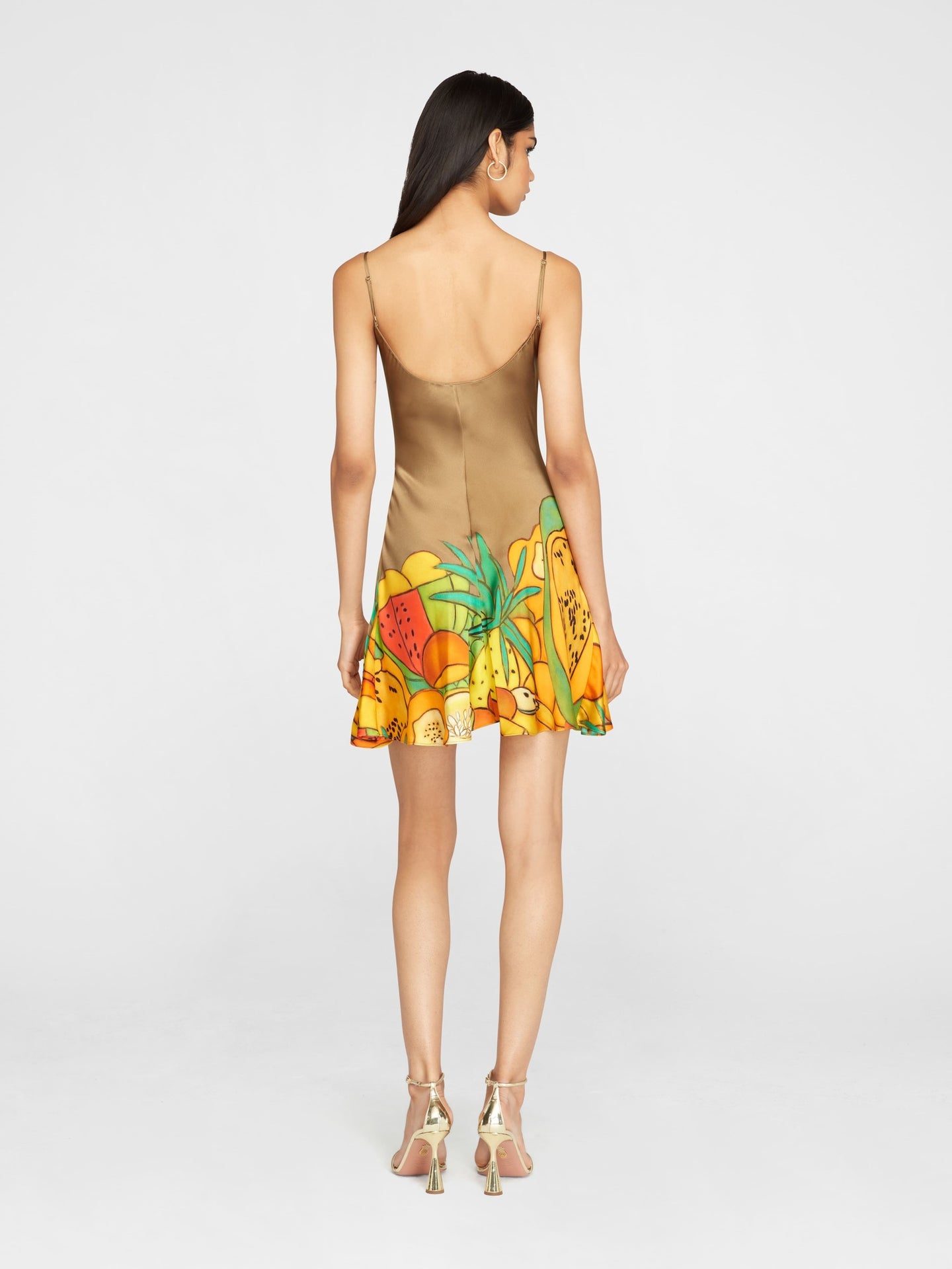 Frutas Silk Satin Mini Dress