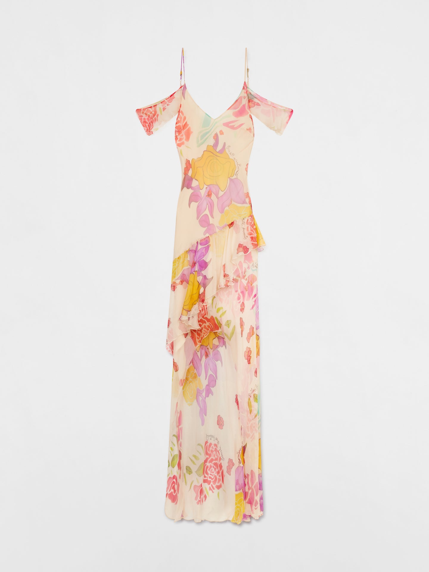 Flores Silk Long Dress