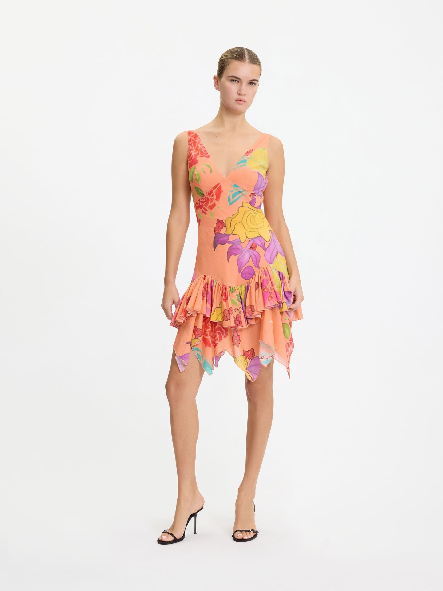 Guava Flores Cotton Voile Mini Dress