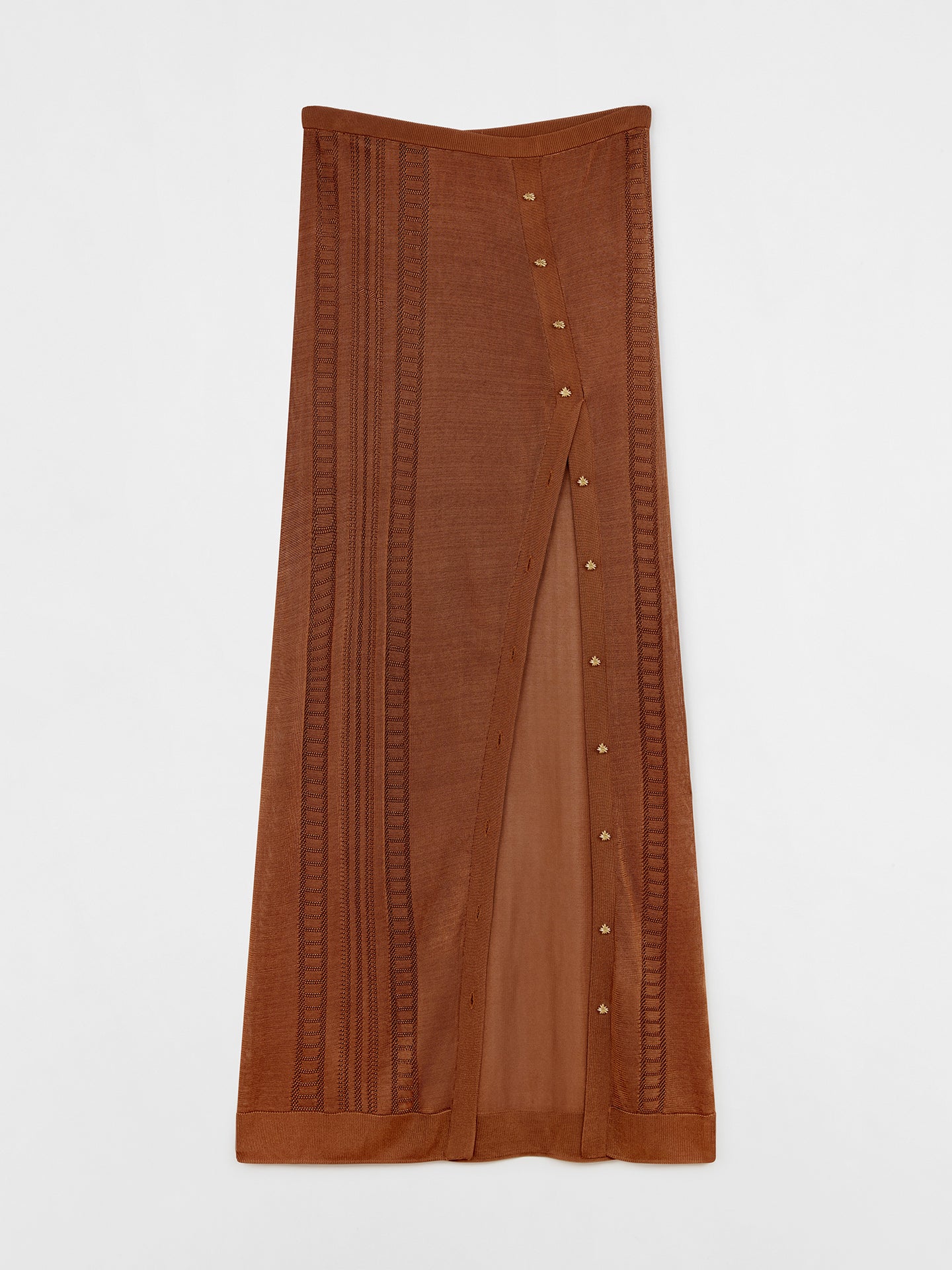 Guayabera Brown Knit Long Skirt