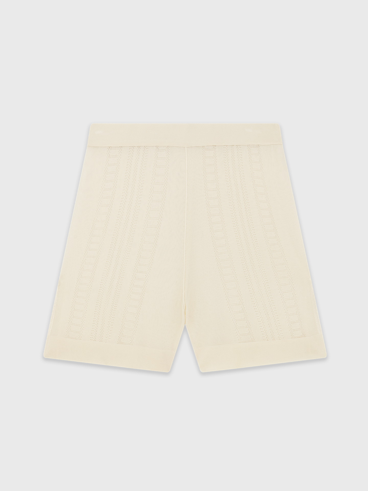 Cream Guayabera Knit Shorts