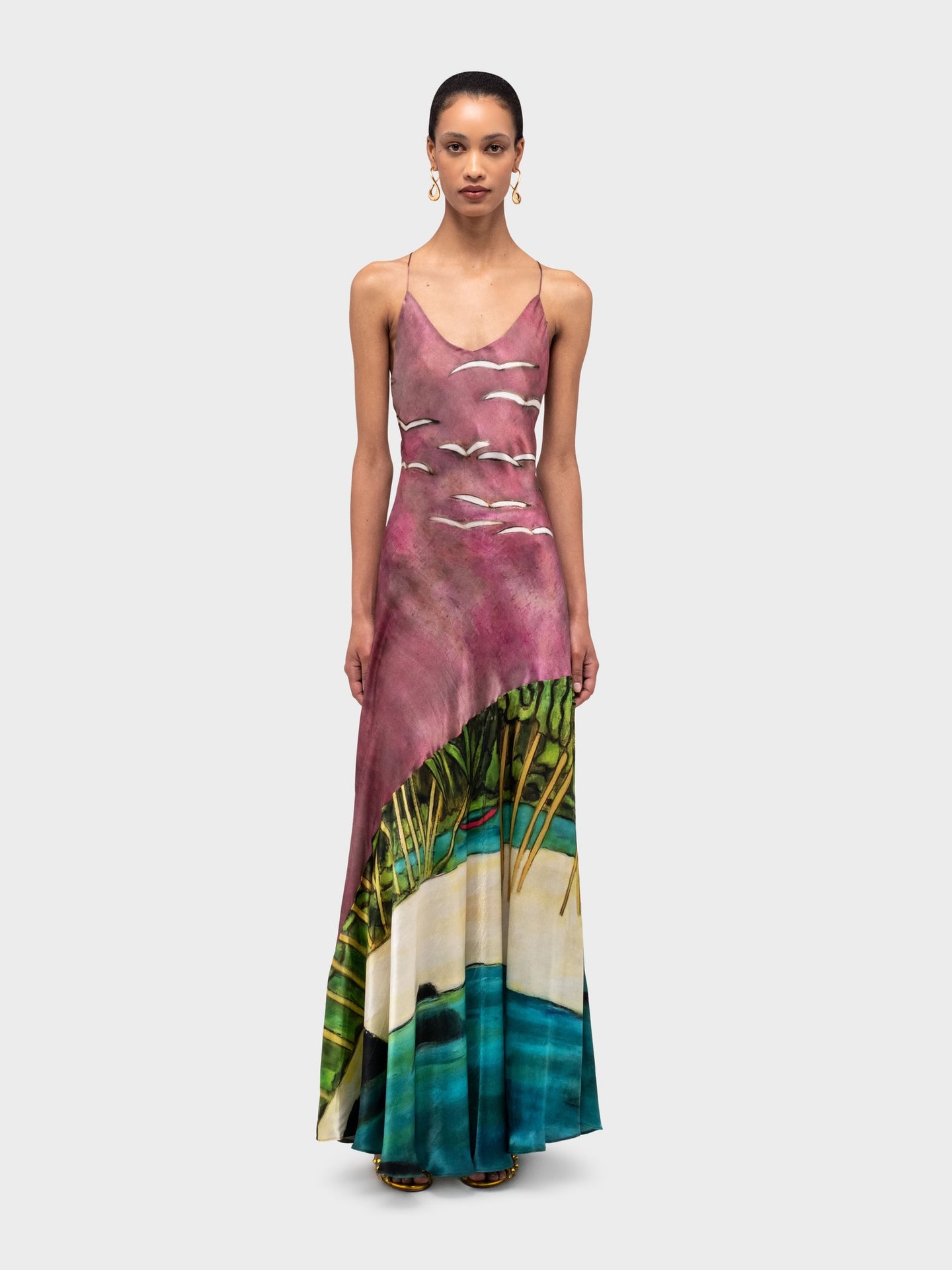 La Sierra Silk Long Dress