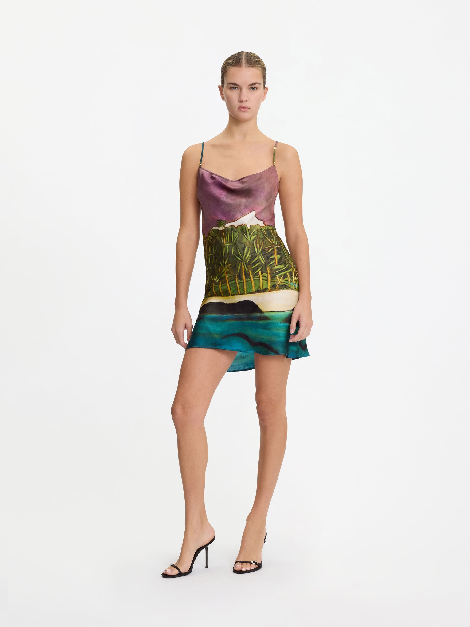 La Sierra Silk Satin Mini Dress