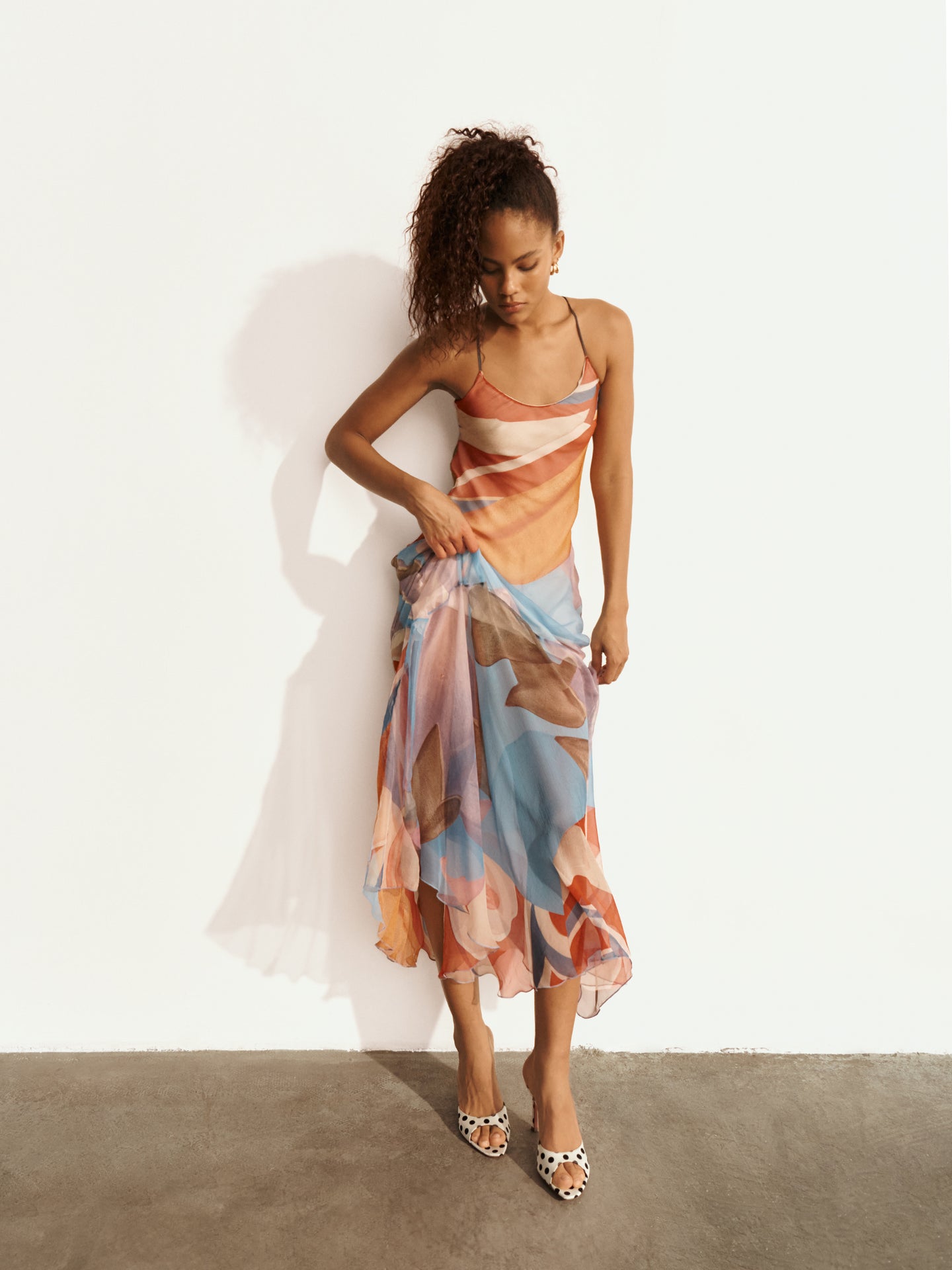 Palenque Flores Silk Long Dress