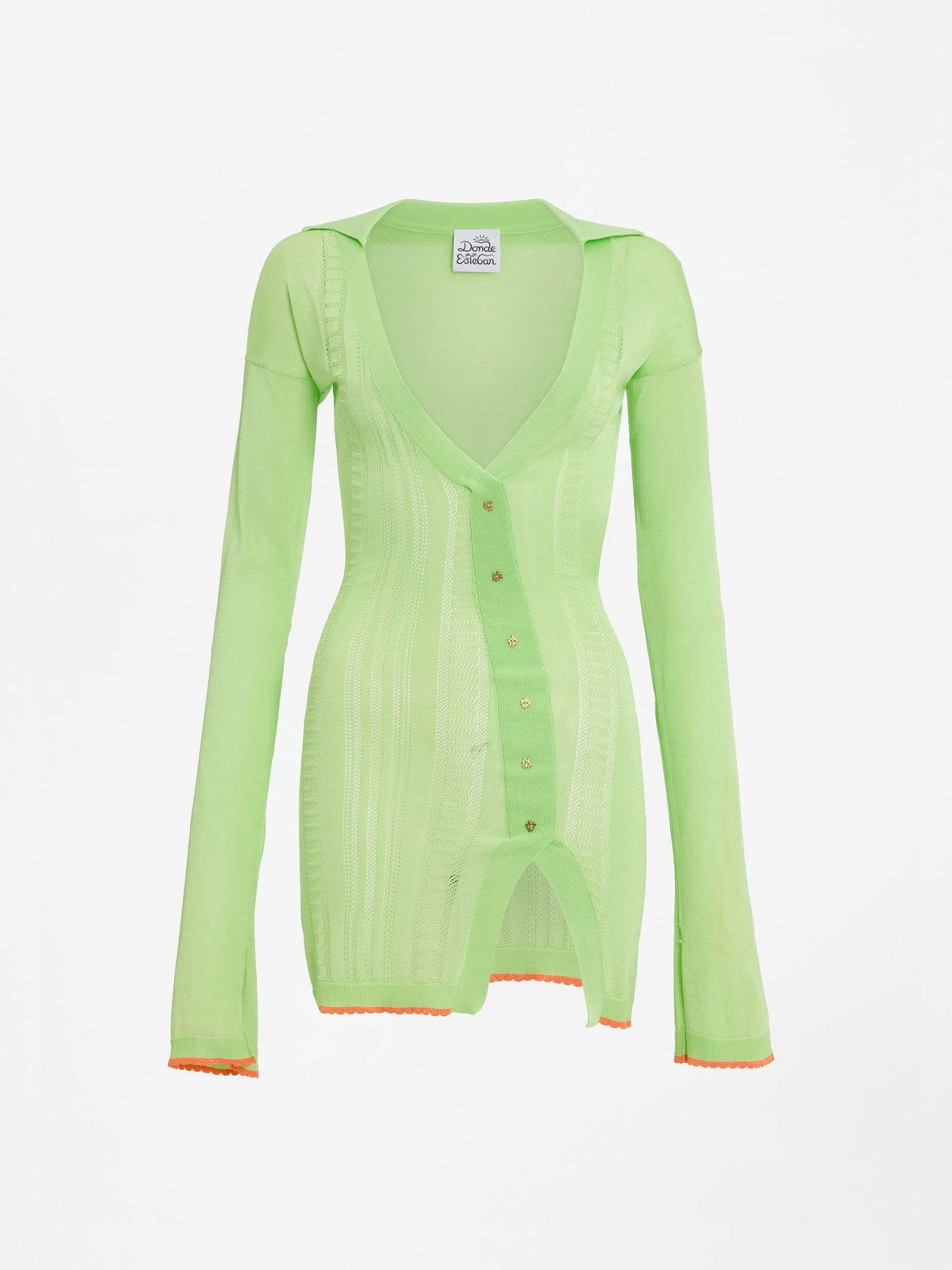 Lulo Guayabera Long Sleeve Mini Dress