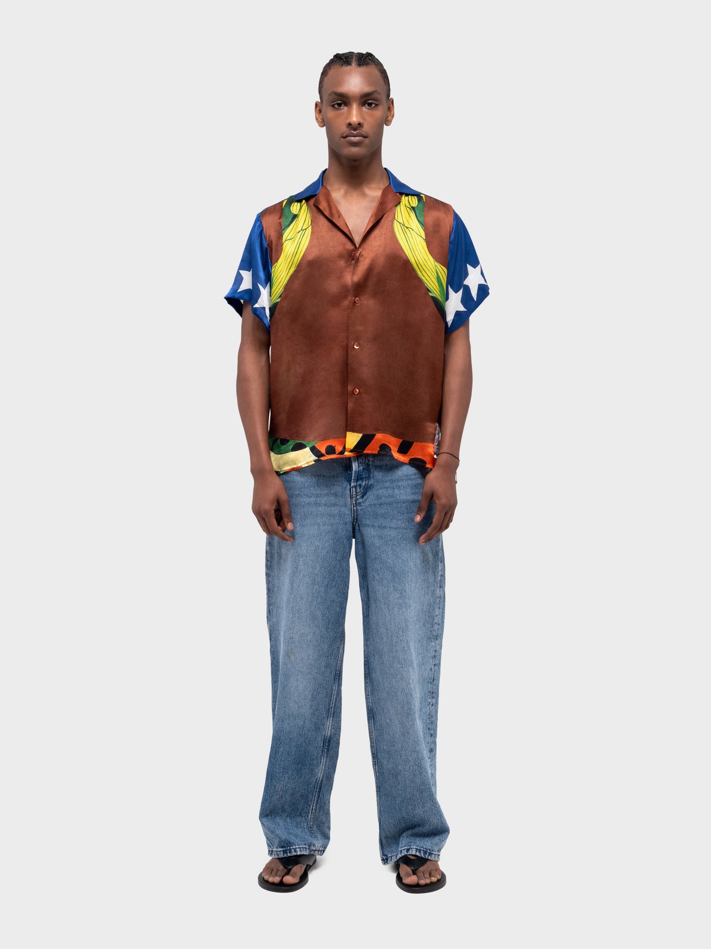 Palenque Short Sleeve Silk Satin Shirt