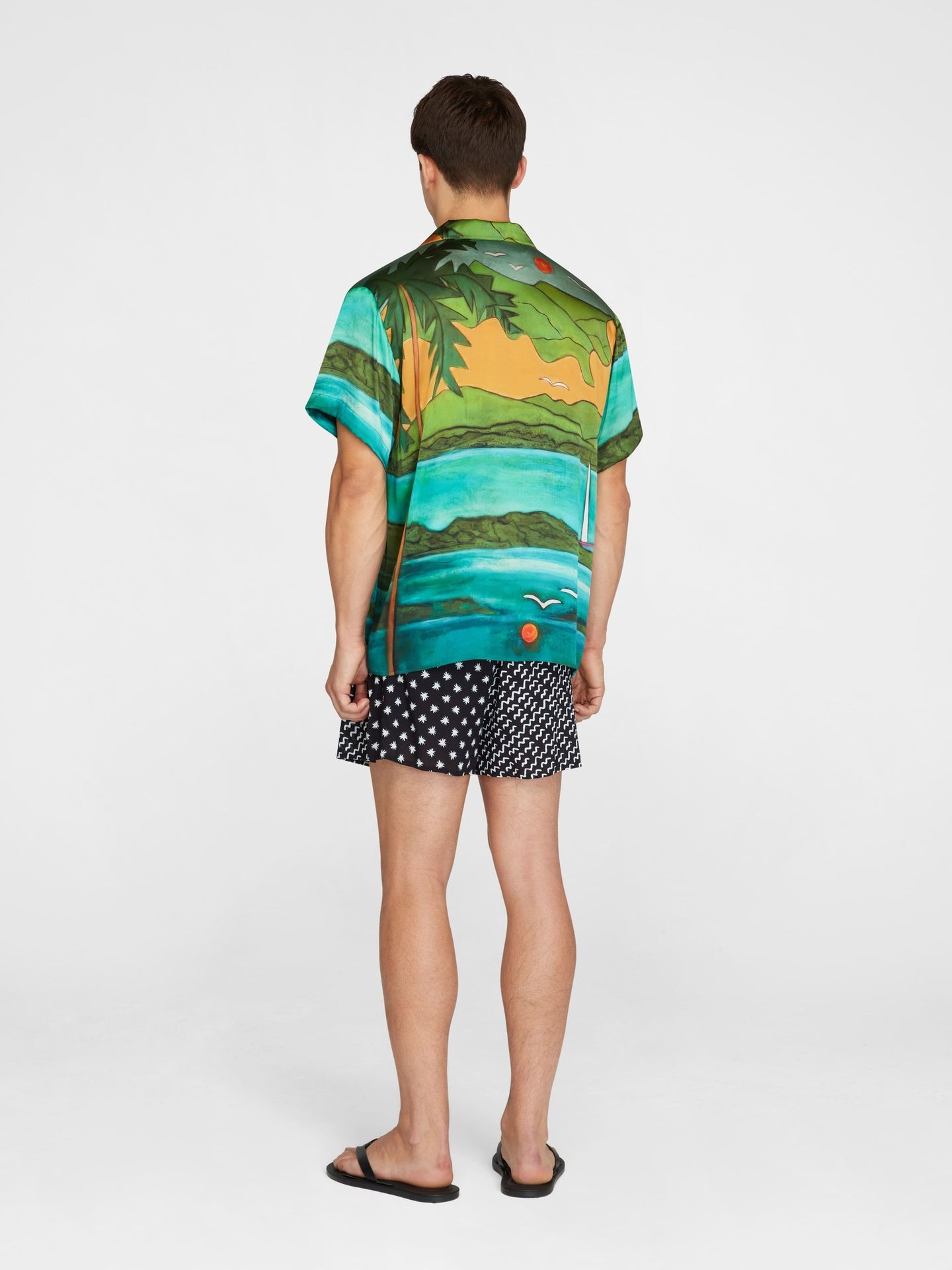 Magdalena Silk Satin Short Sleeve Shirt
