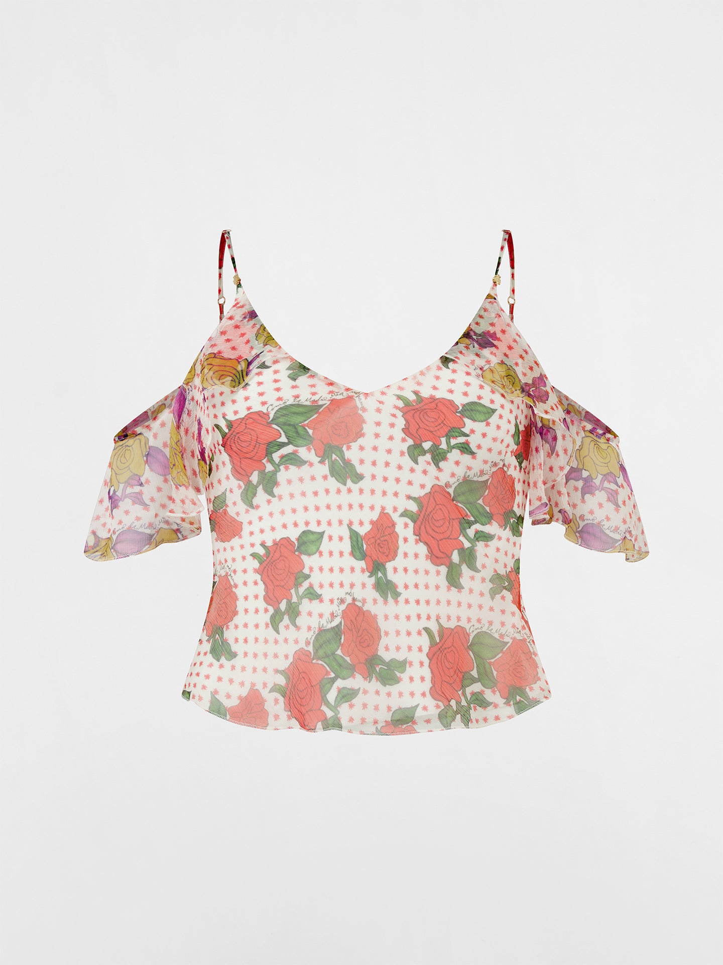 Pajaritos Y Rosas Silk Chiffon Cami