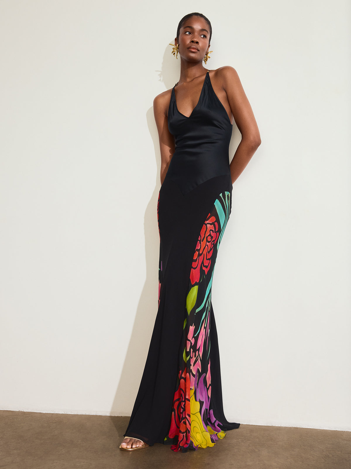 Betty Silk Satin Panel Dress