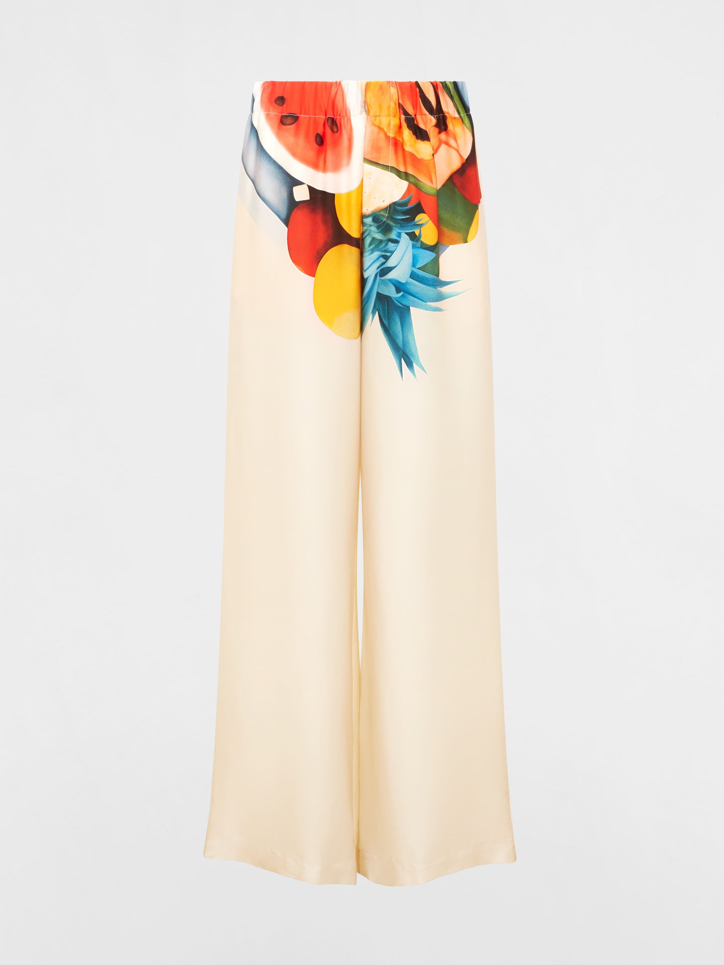 Salpicon White Silk Pants