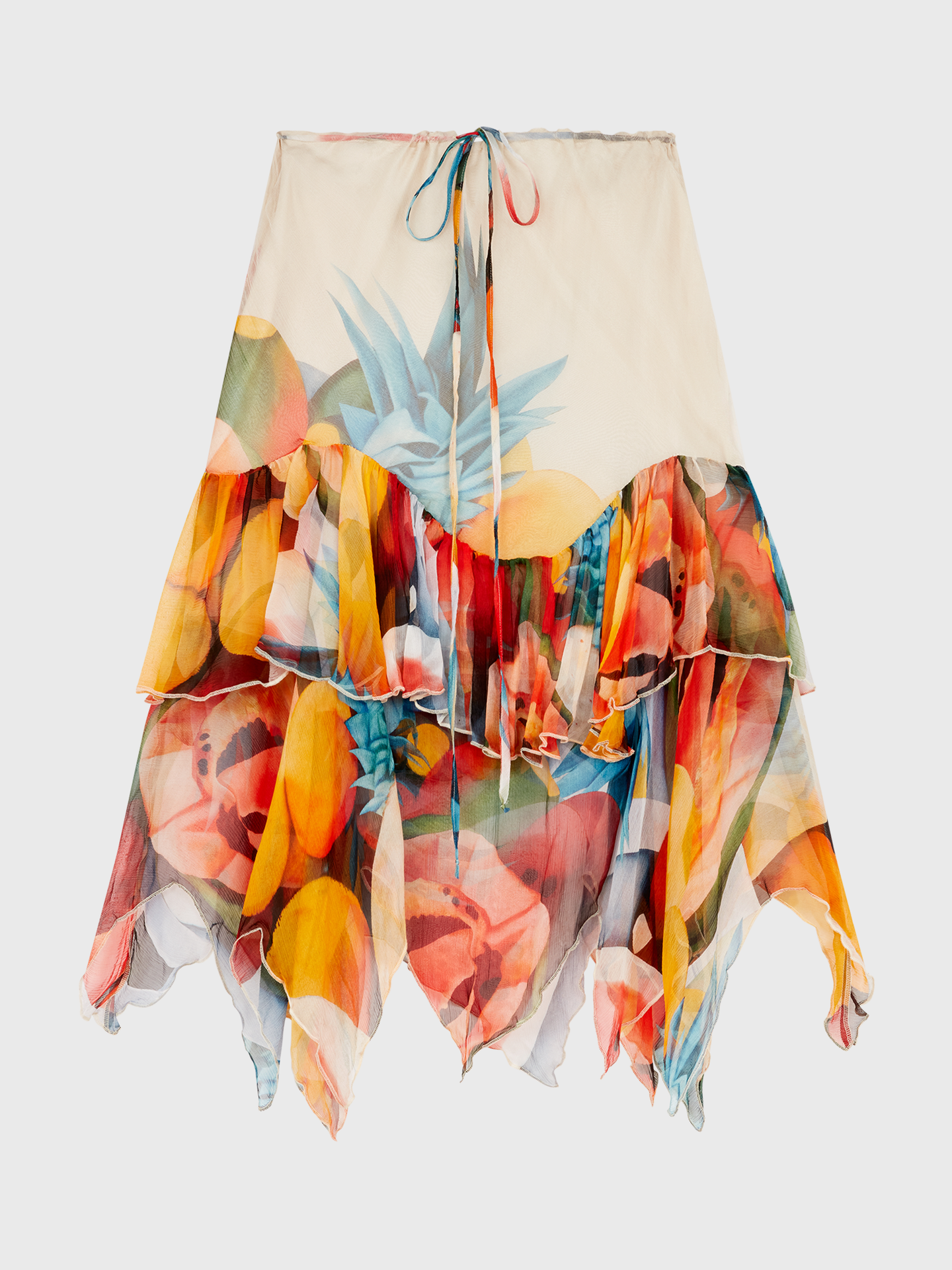 Salpicon Silk Midi Skirt