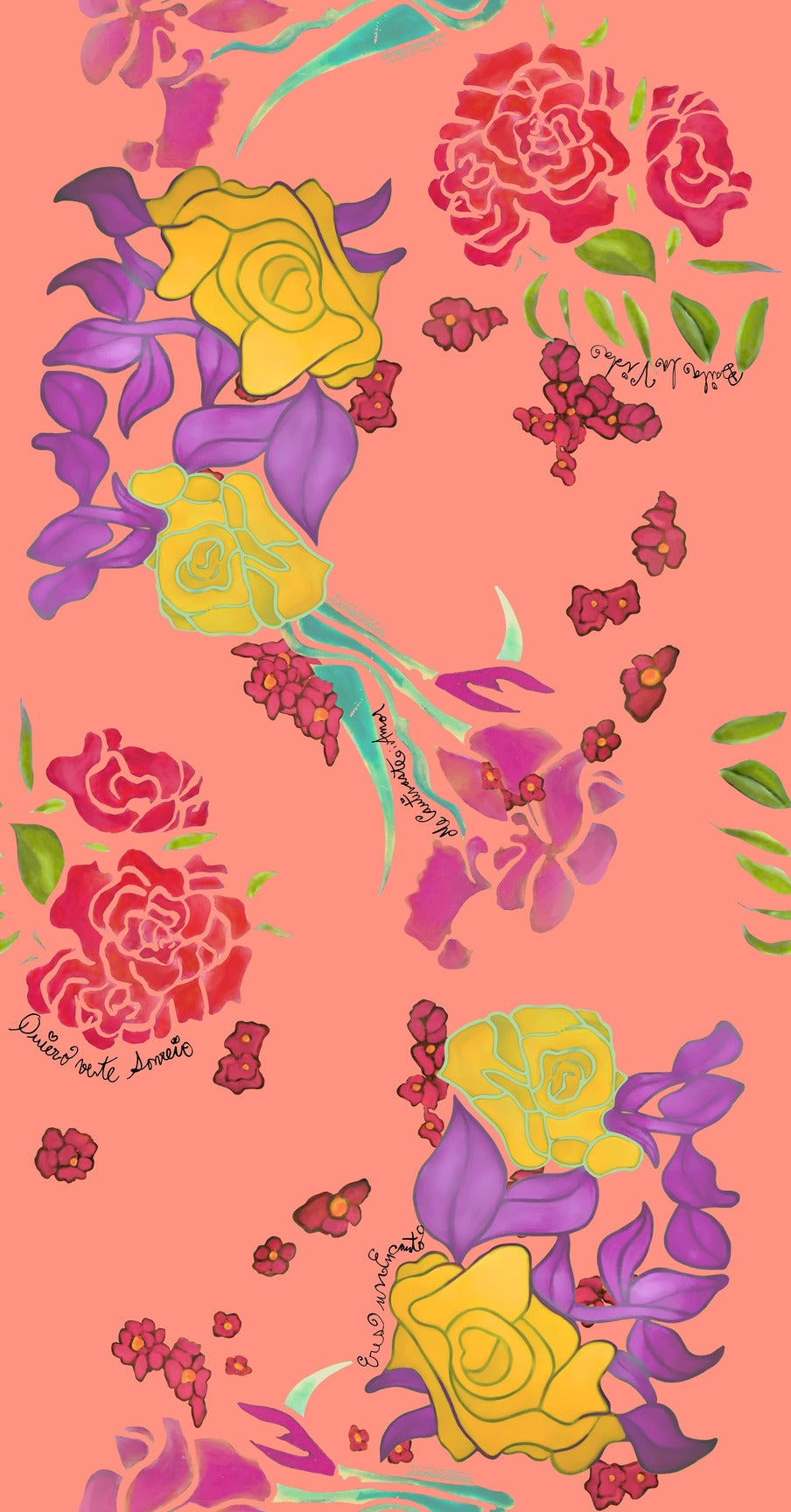 Guava Flores Long Dress