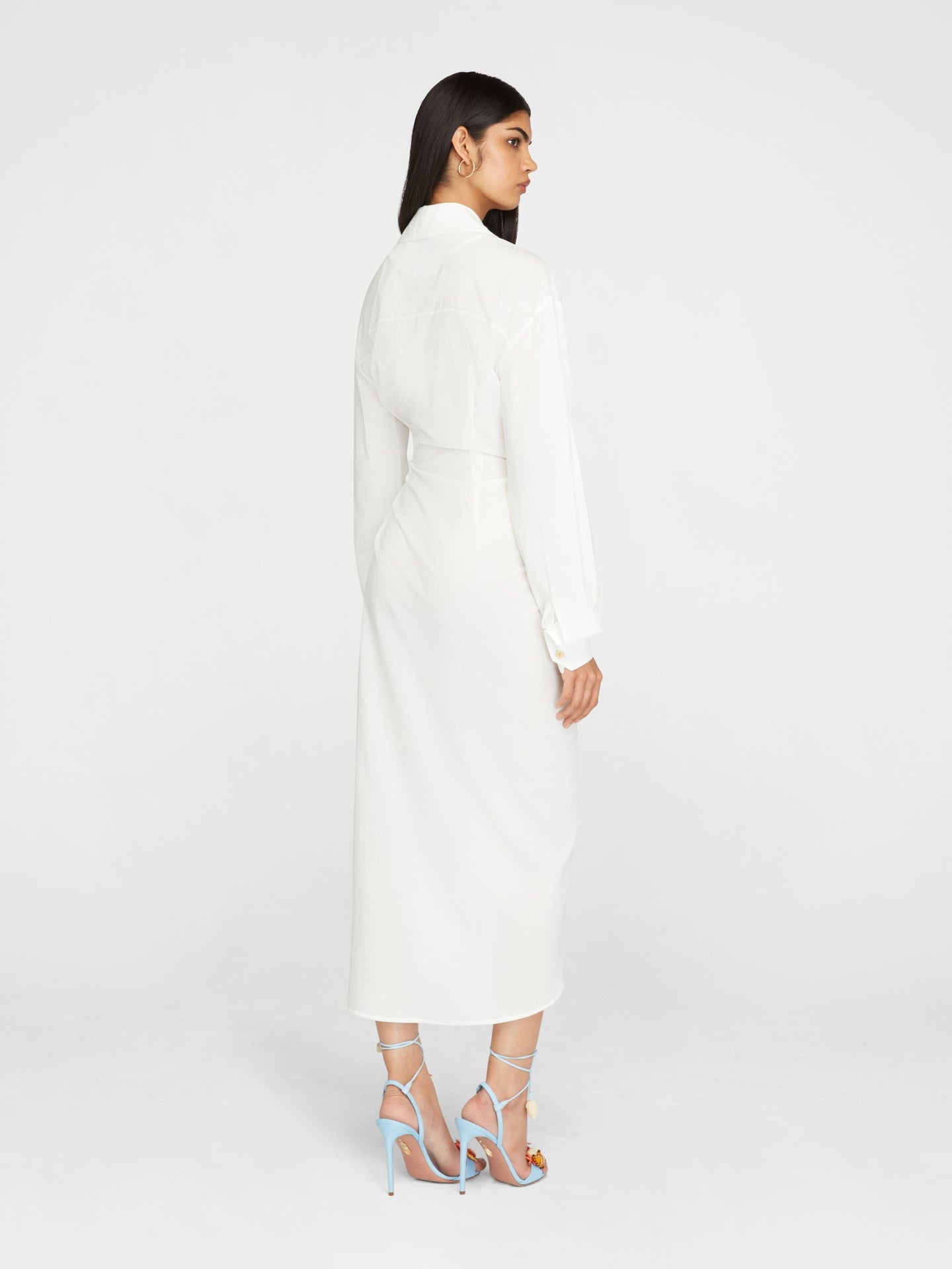 White Lanzarote Cotton Voile Shirt Dress